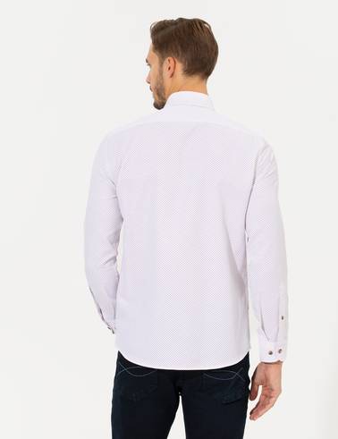 Bordo Slim Fit Uzun Kollu Gömlek