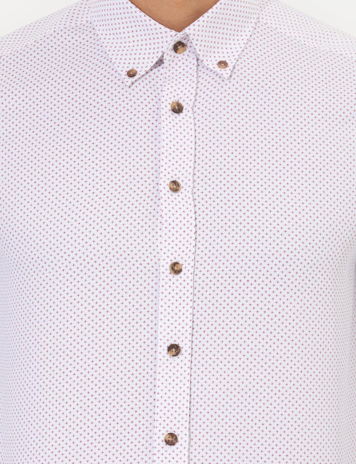 Bordo Slim Fit Uzun Kollu Gömlek - 50266529009