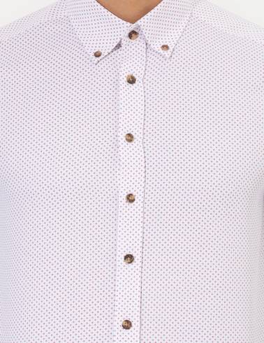 Bordo Slim Fit Uzun Kollu Gömlek