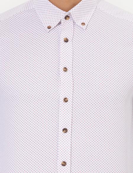 Bordo Slim Fit Uzun Kollu Gömlek - 50266529009