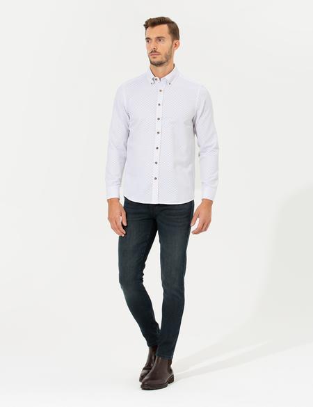 Beyaz Slim Fit Uzun Kollu Gömlek - 50266528006