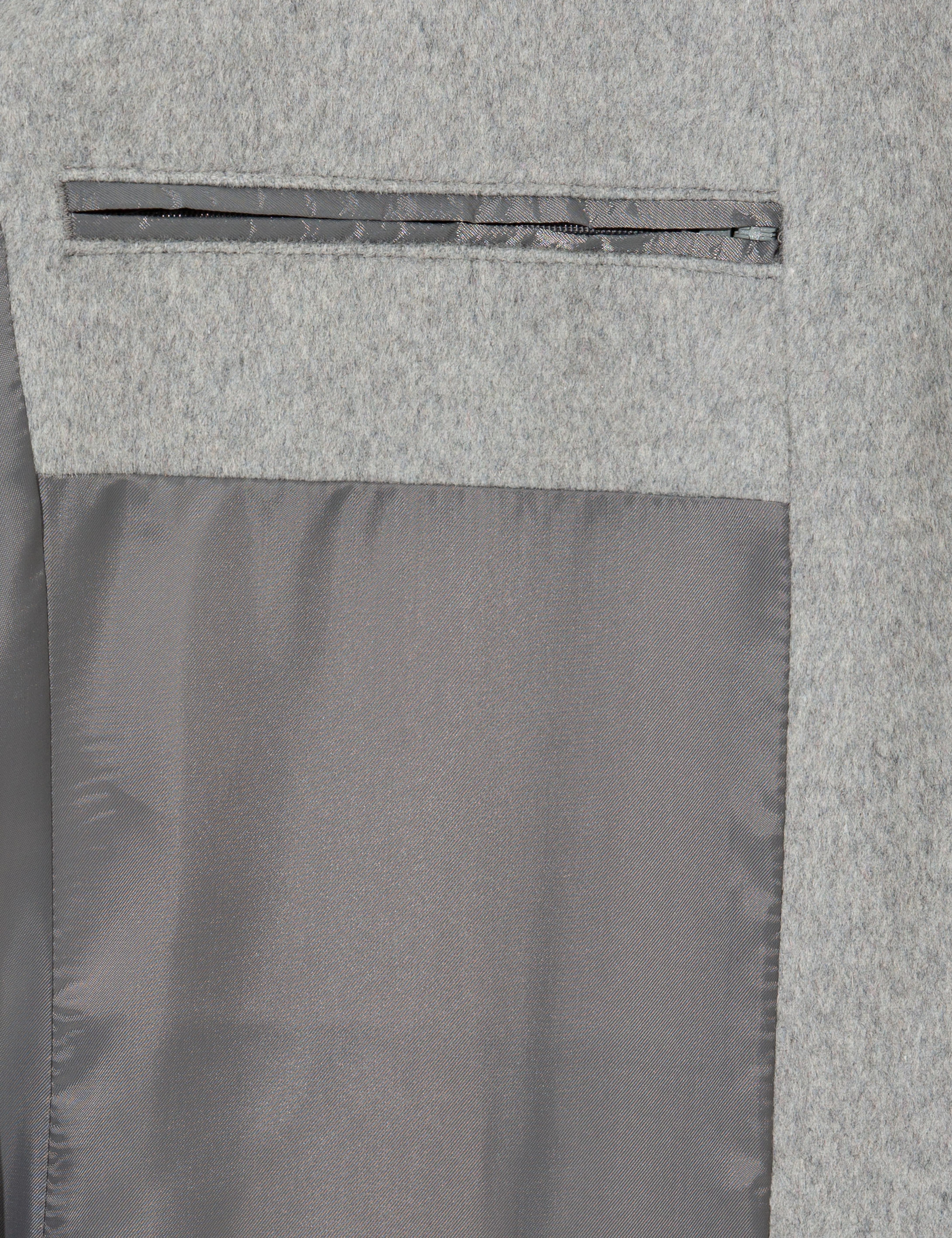 Açık Gri Ex. Slim Fit Kaşe Kaban - Image 7