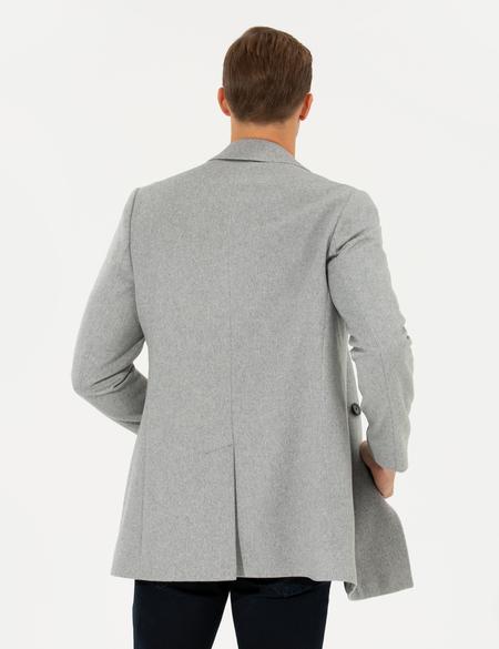 Açık Gri Ex. Slim Fit Kaşe Kaban - 50257388011