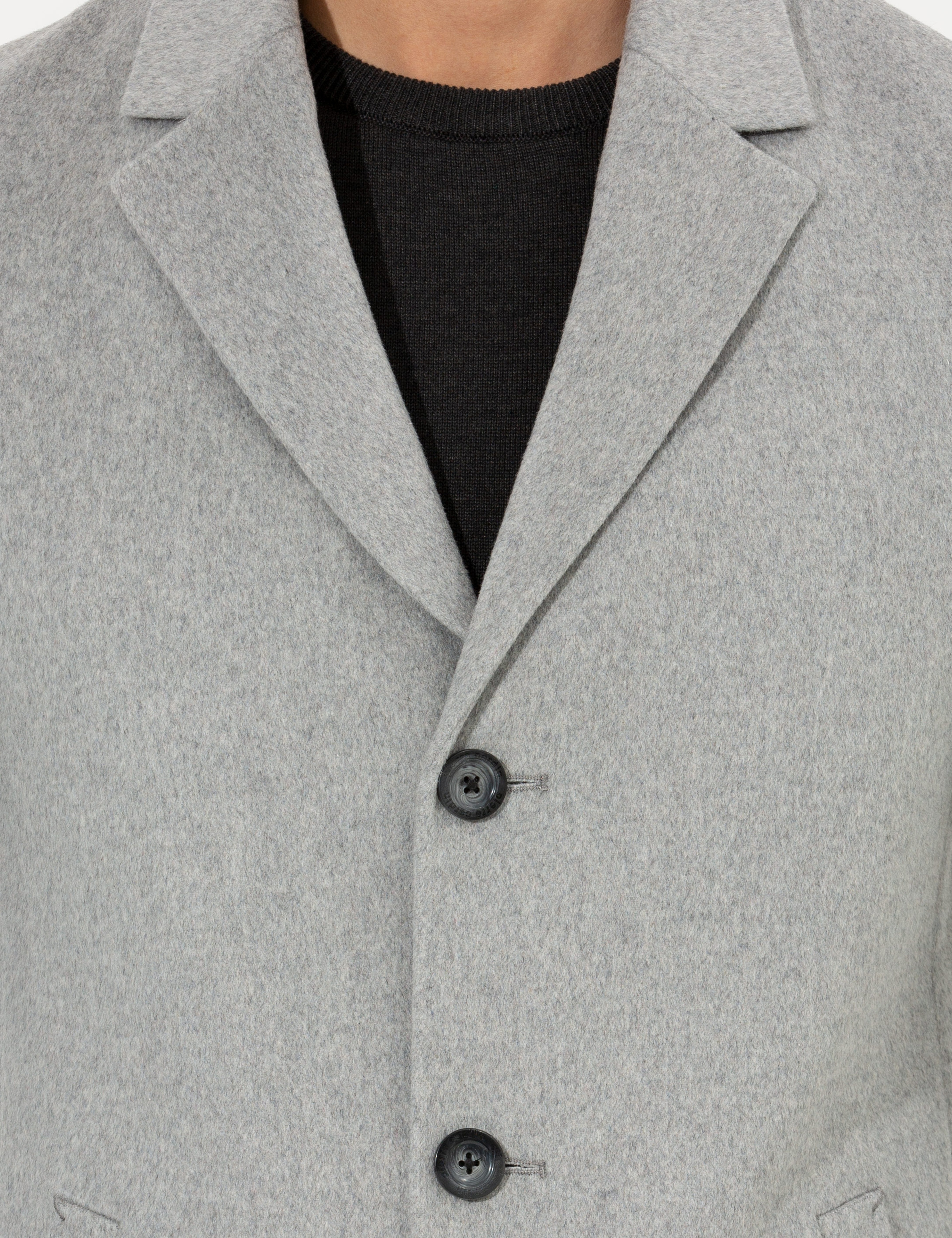 Açık Gri Ex. Slim Fit Kaşe Kaban