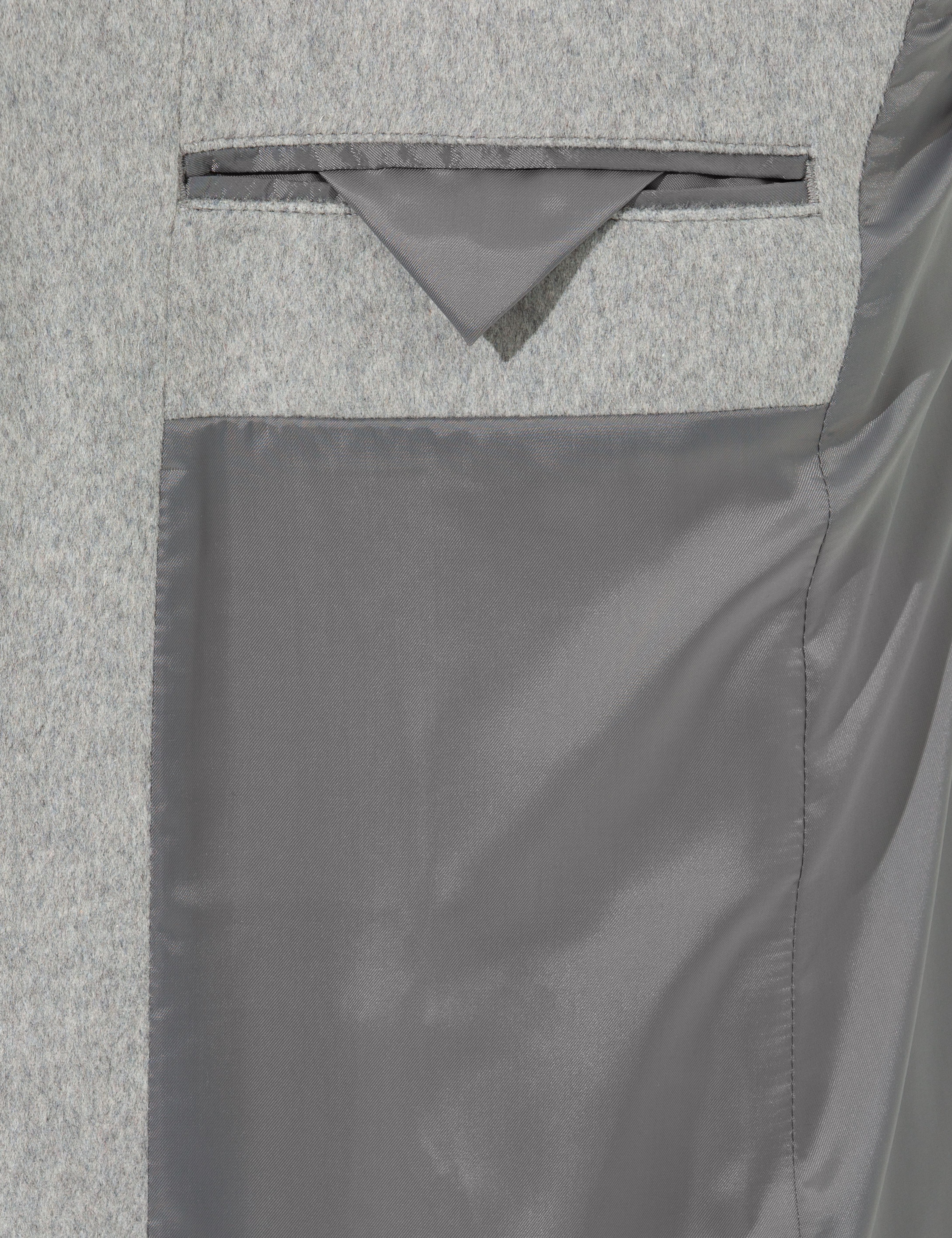 Açık Gri Ex. Slim Fit Kaşe Kaban - Image 8