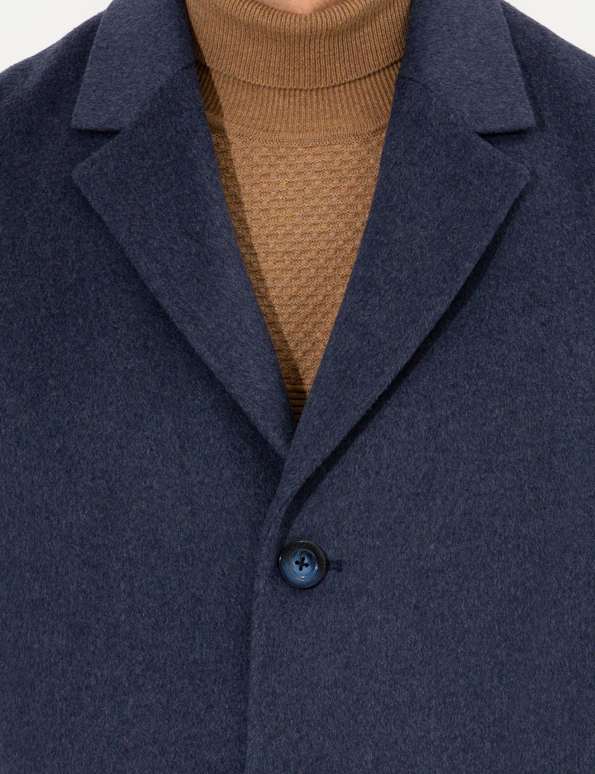 İndigo Ex. Slim Fit Kaşe Kaban - 50257388031