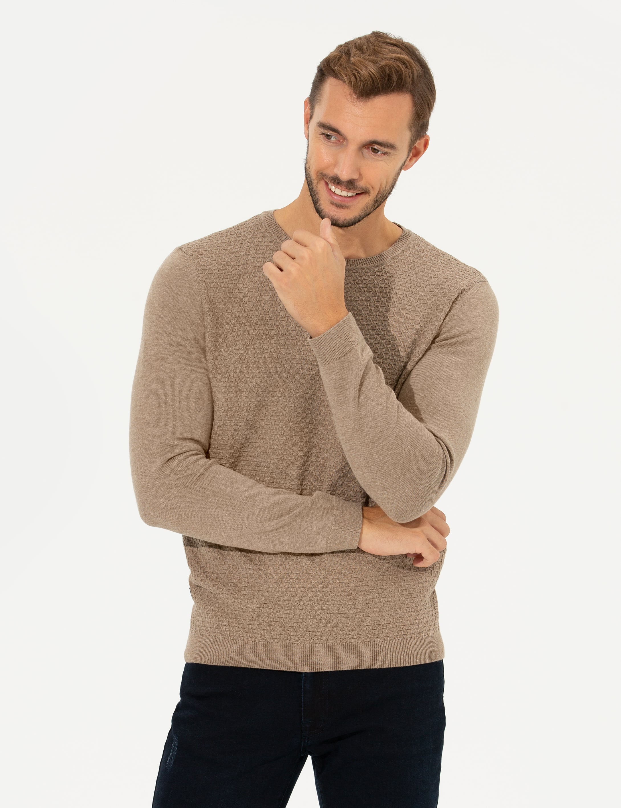 Vizon Slim Fit Bisiklet Yaka Triko Kazak