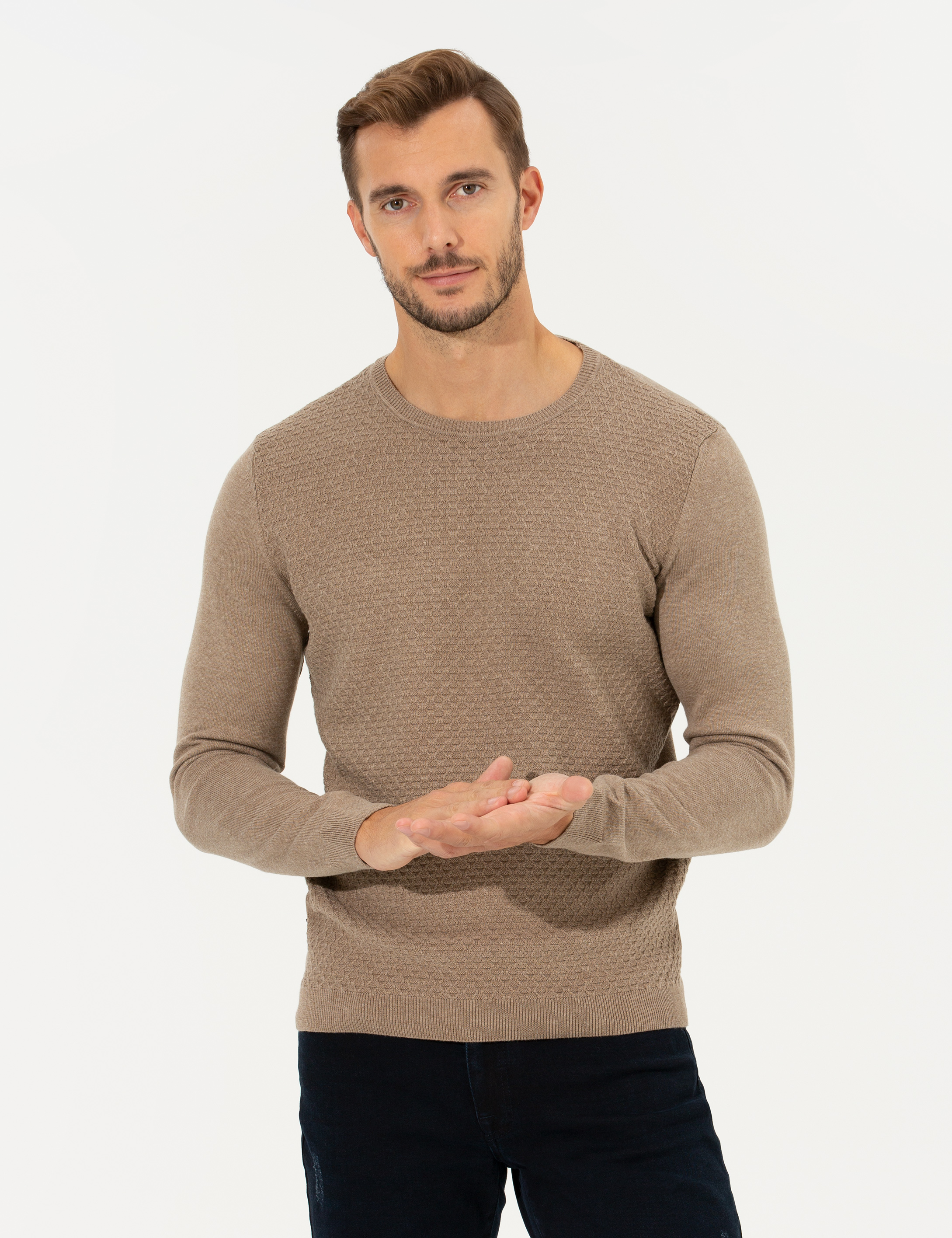 Vizon Slim Fit Bisiklet Yaka Triko Kazak - Image 3