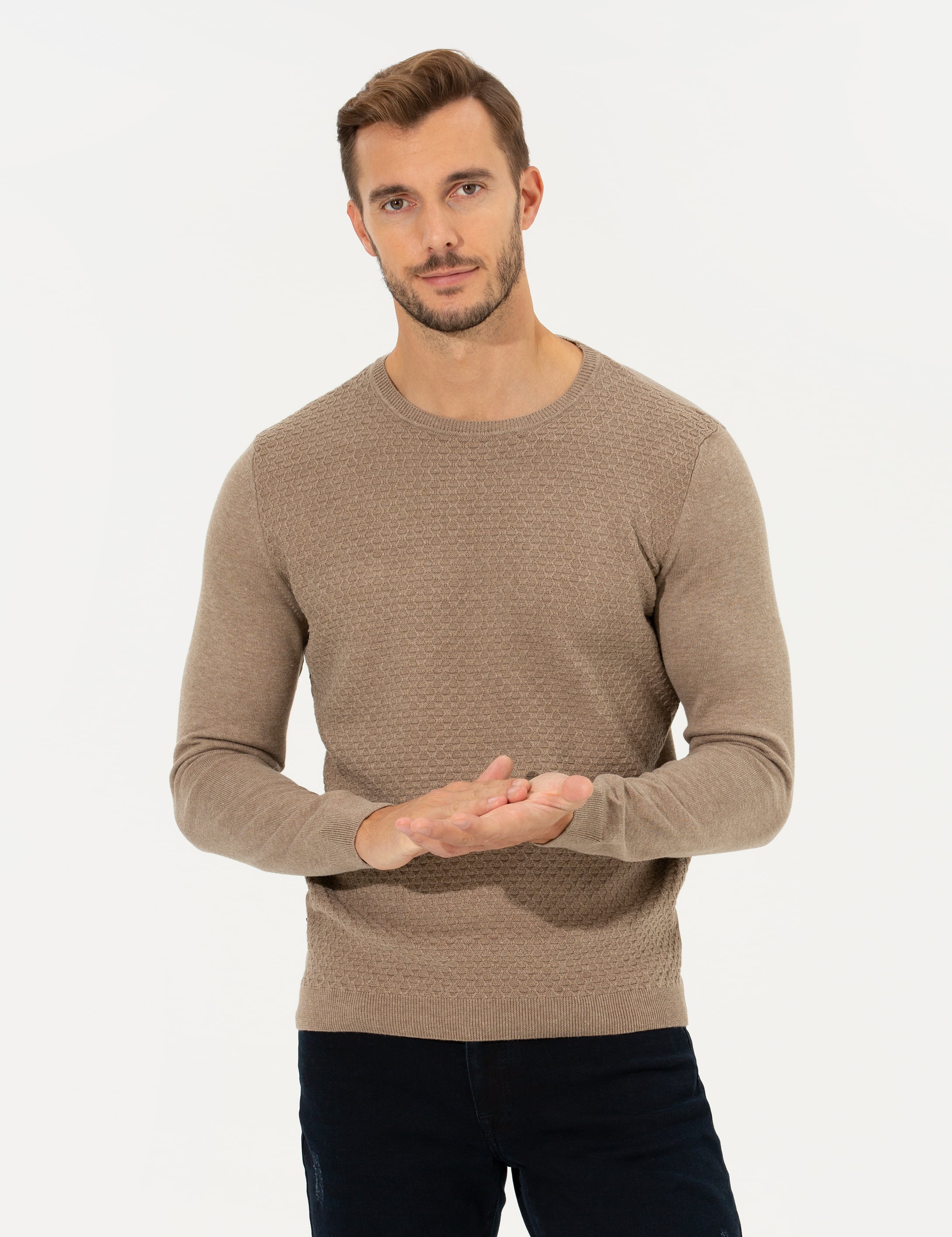 Vizon Slim Fit Bisiklet Yaka Triko Kazak