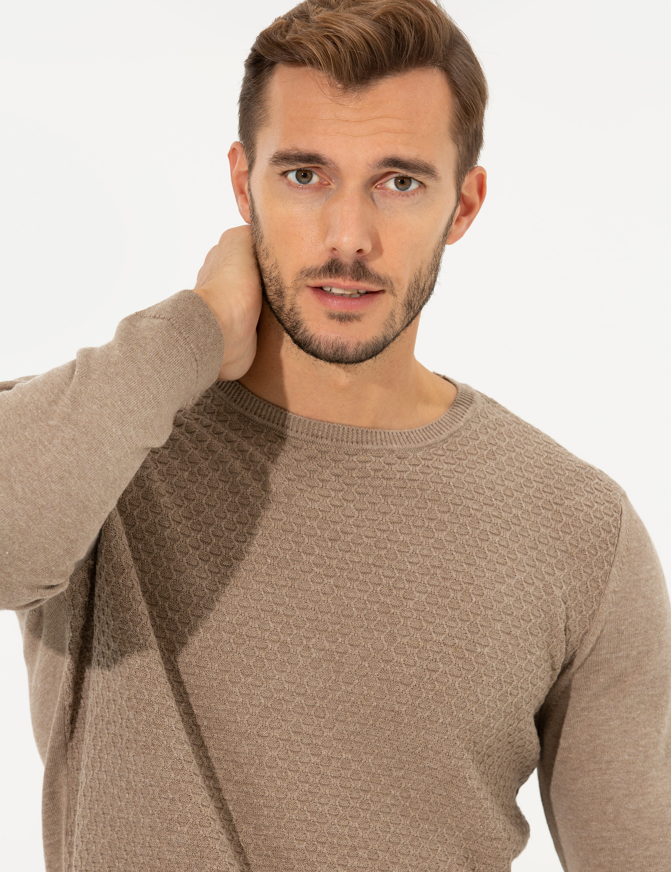 Vizon Slim Fit Bisiklet Yaka Triko Kazak - Image 1