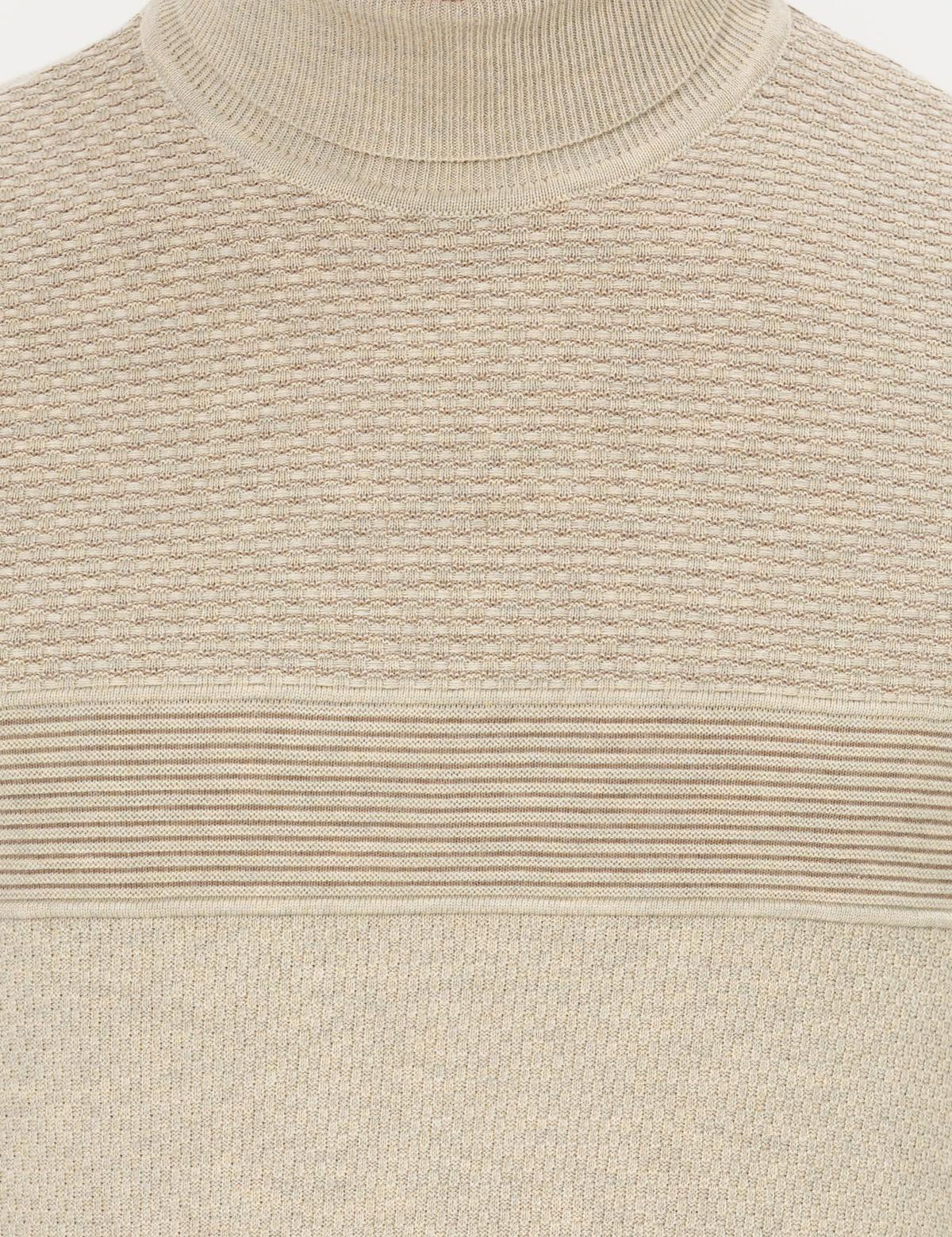 Kum Melanj Slim Fit Balıkçı Yaka Triko Kazak - 50265422038