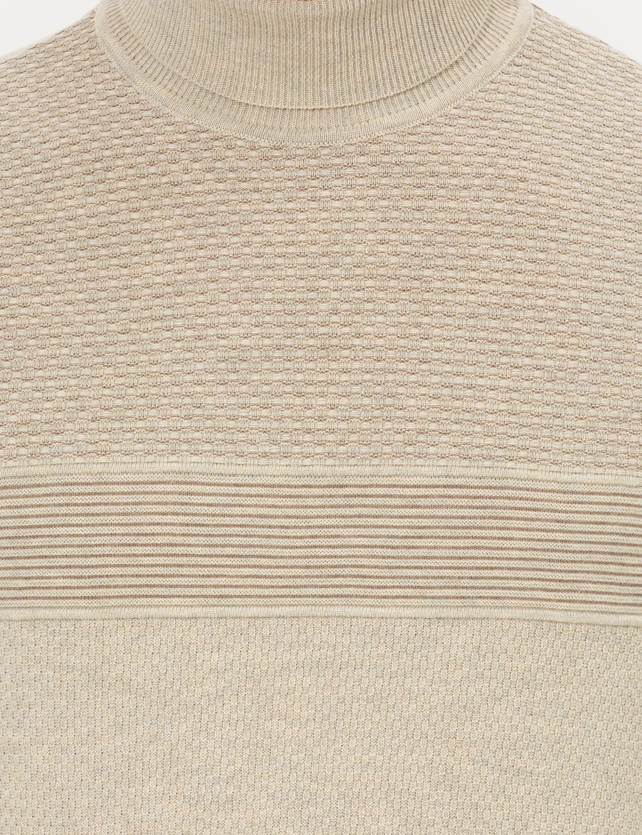 Kum Melanj Slim Fit Balıkçı Yaka Triko Kazak