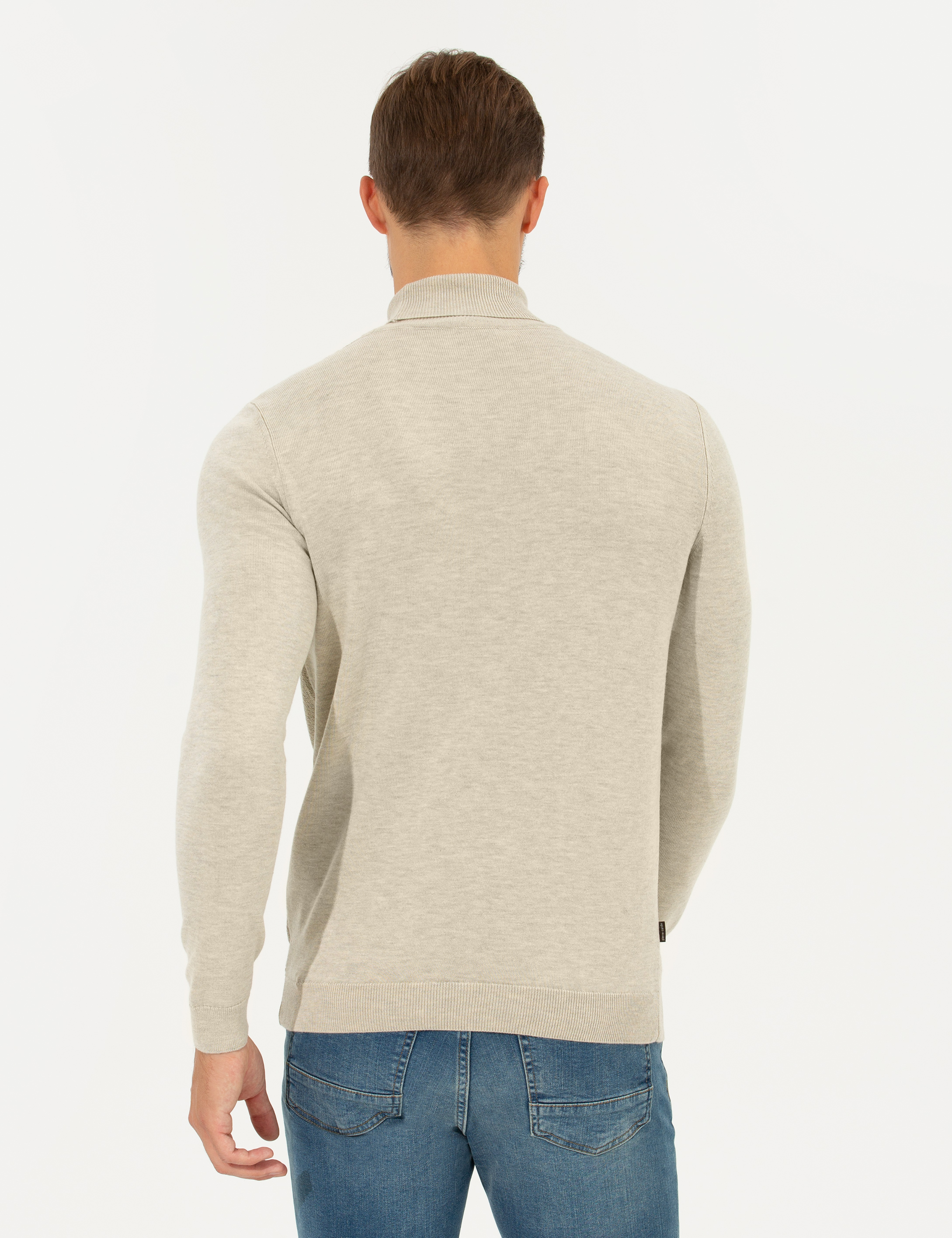 Pierre Cardin Kum Melanj Slim Fit Balıkçı Yaka Triko Kazak görsel 5