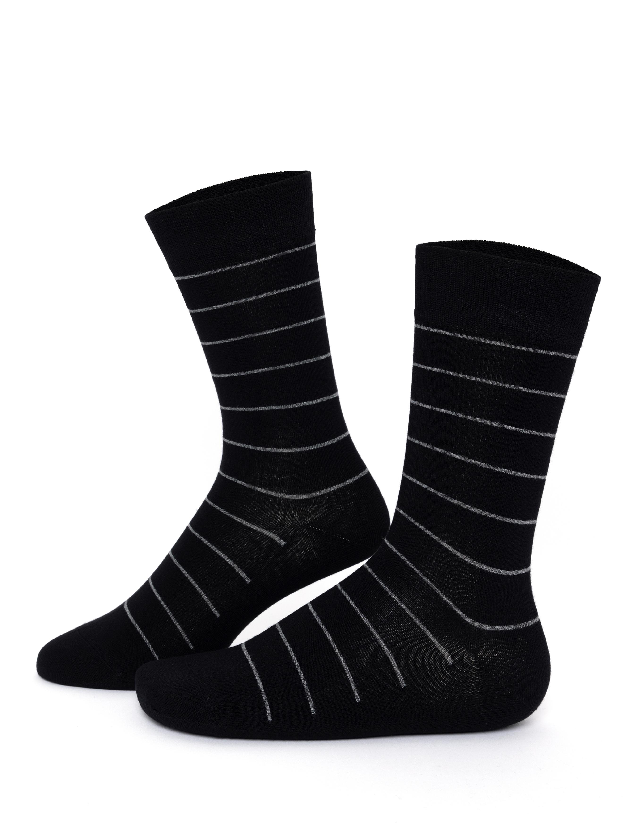 Erkek Bambu Karışımlı Siyah Soket Desenli Çorap