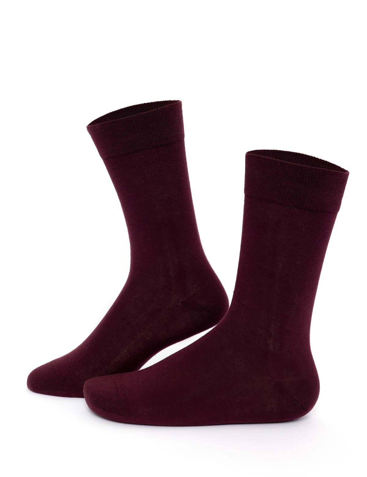 Erkek Pamuk Karışımlı Bordo Soket Basic Çorap