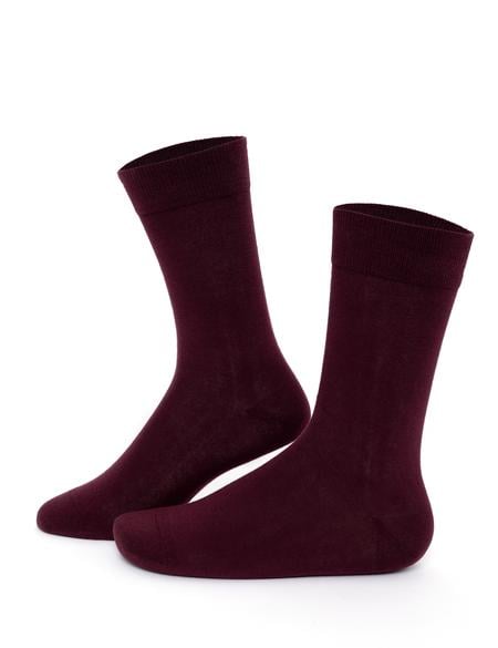 Erkek Pamuk Karışımlı Bordo Soket Basic Çorap - 50267606006