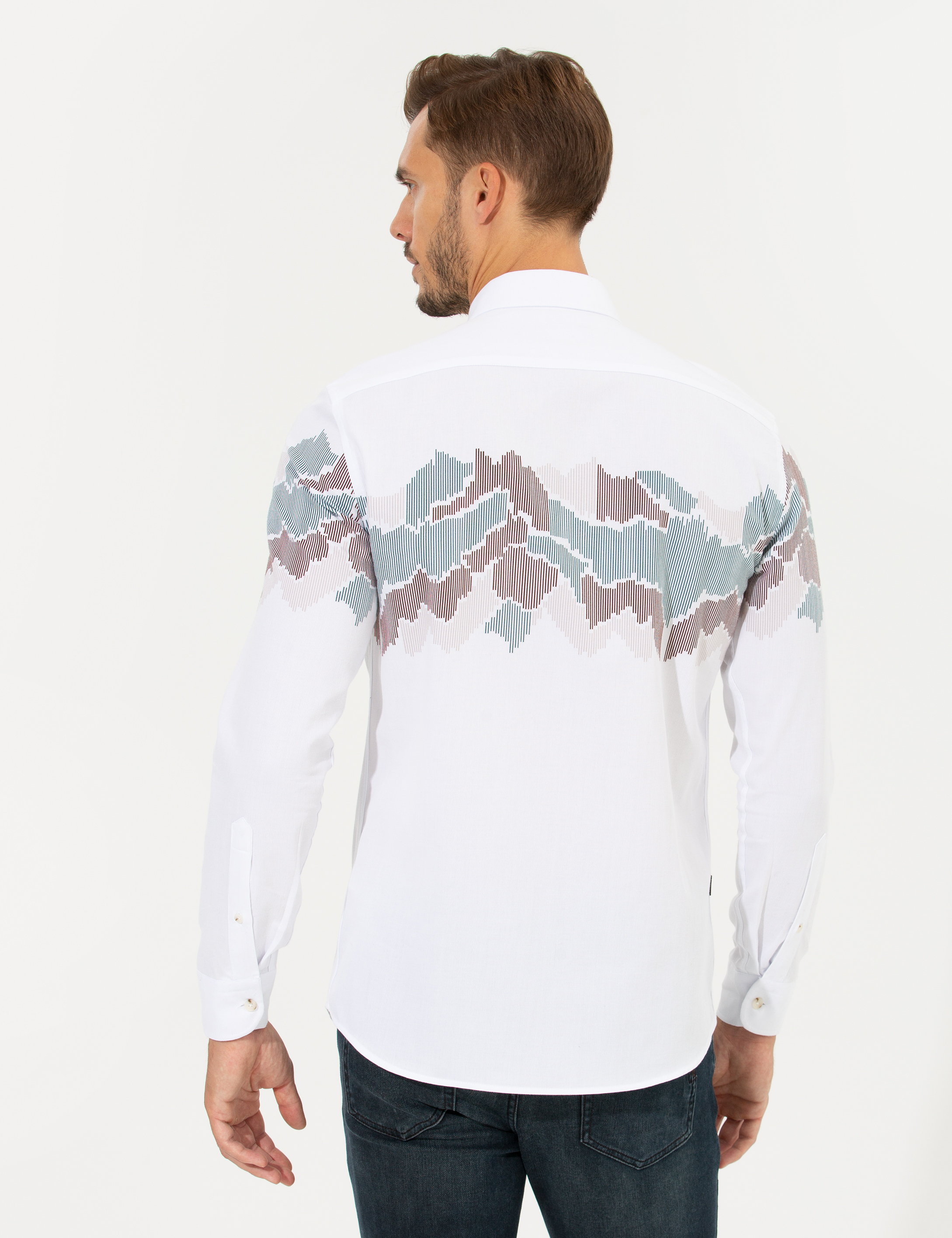 Pierre Cardin Yeşil Slim Fit Uzun Kollu Gömlek görsel 5