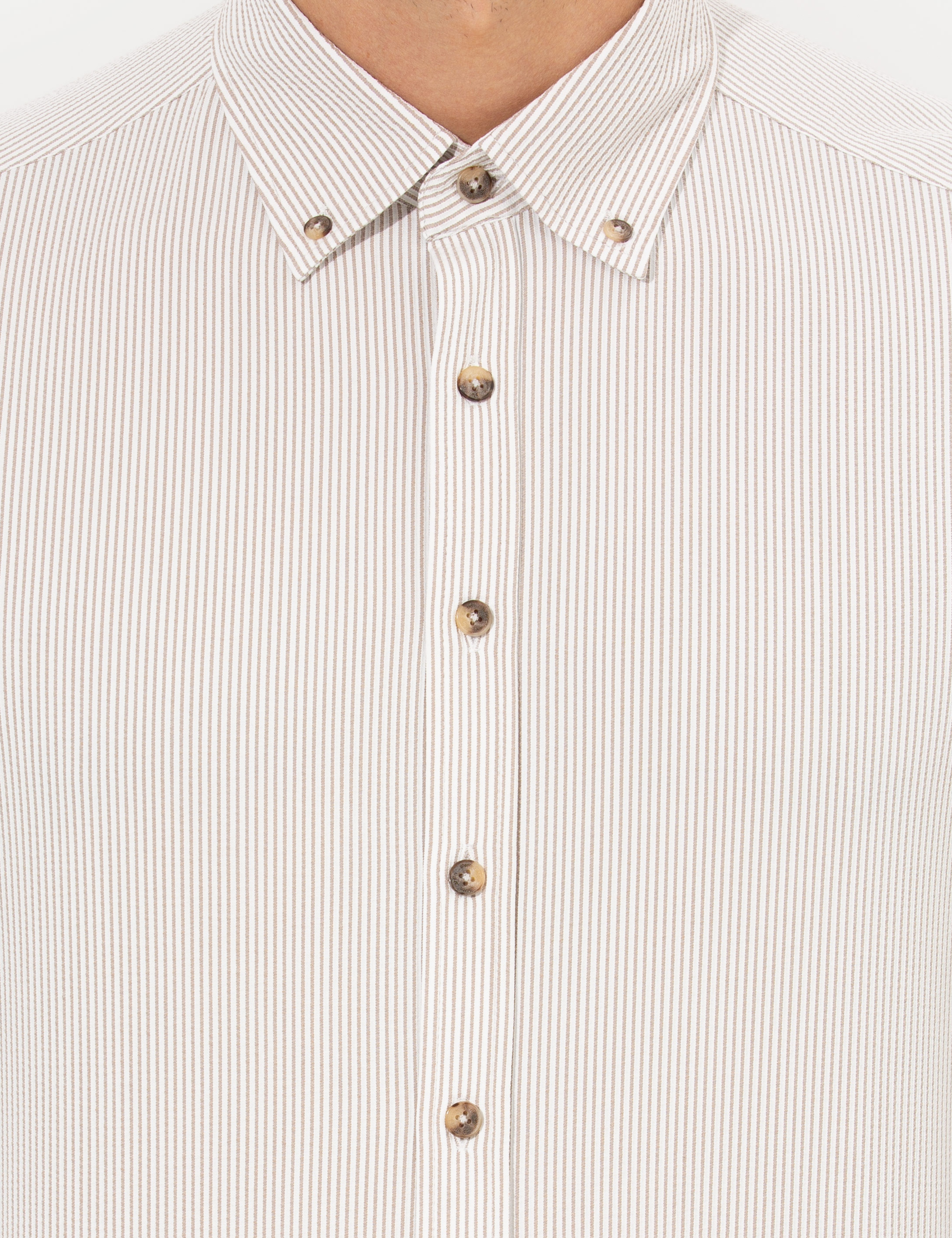 Pierre Cardin Bej Slim Fit Uzun Kollu Gömlek görsel 6
