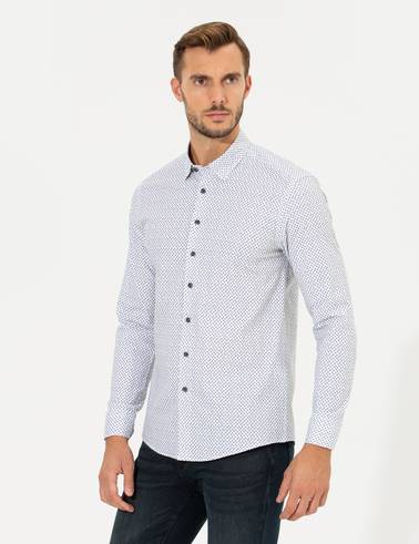 Yeşil Slim Fit Uzun Kollu Gömlek