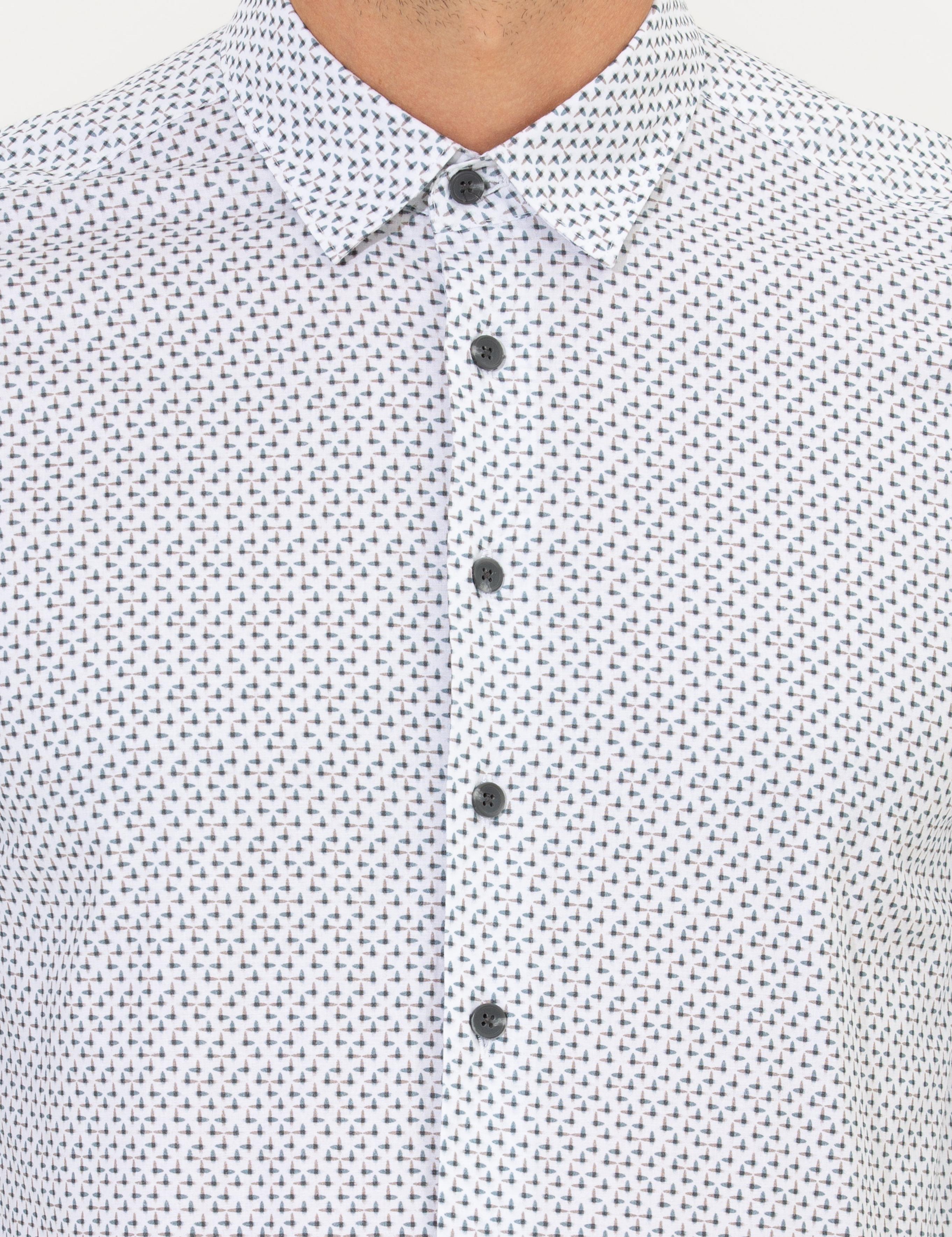 Yeşil Slim Fit Uzun Kollu Gömlek