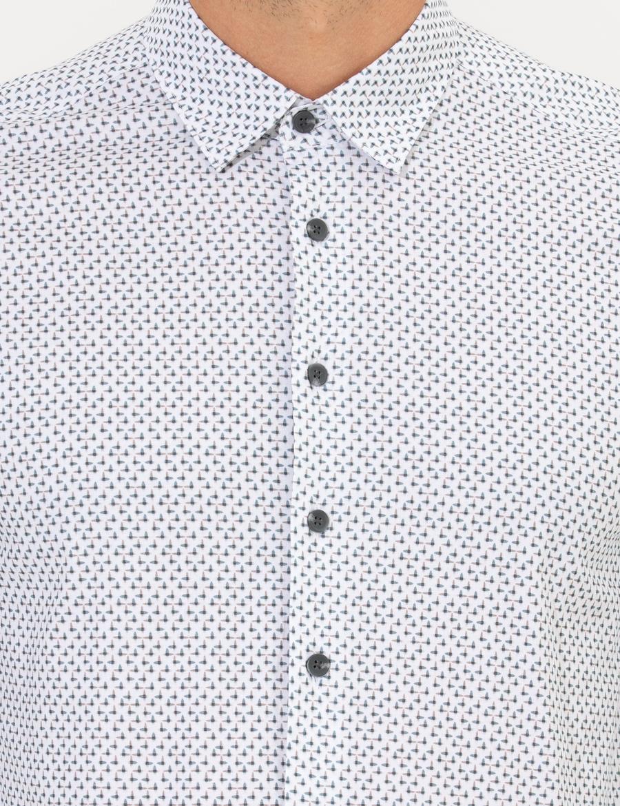 Yeşil Slim Fit Uzun Kollu Gömlek