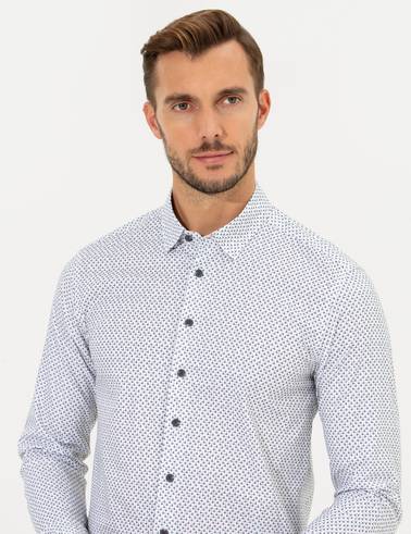 Yeşil Slim Fit Uzun Kollu Gömlek