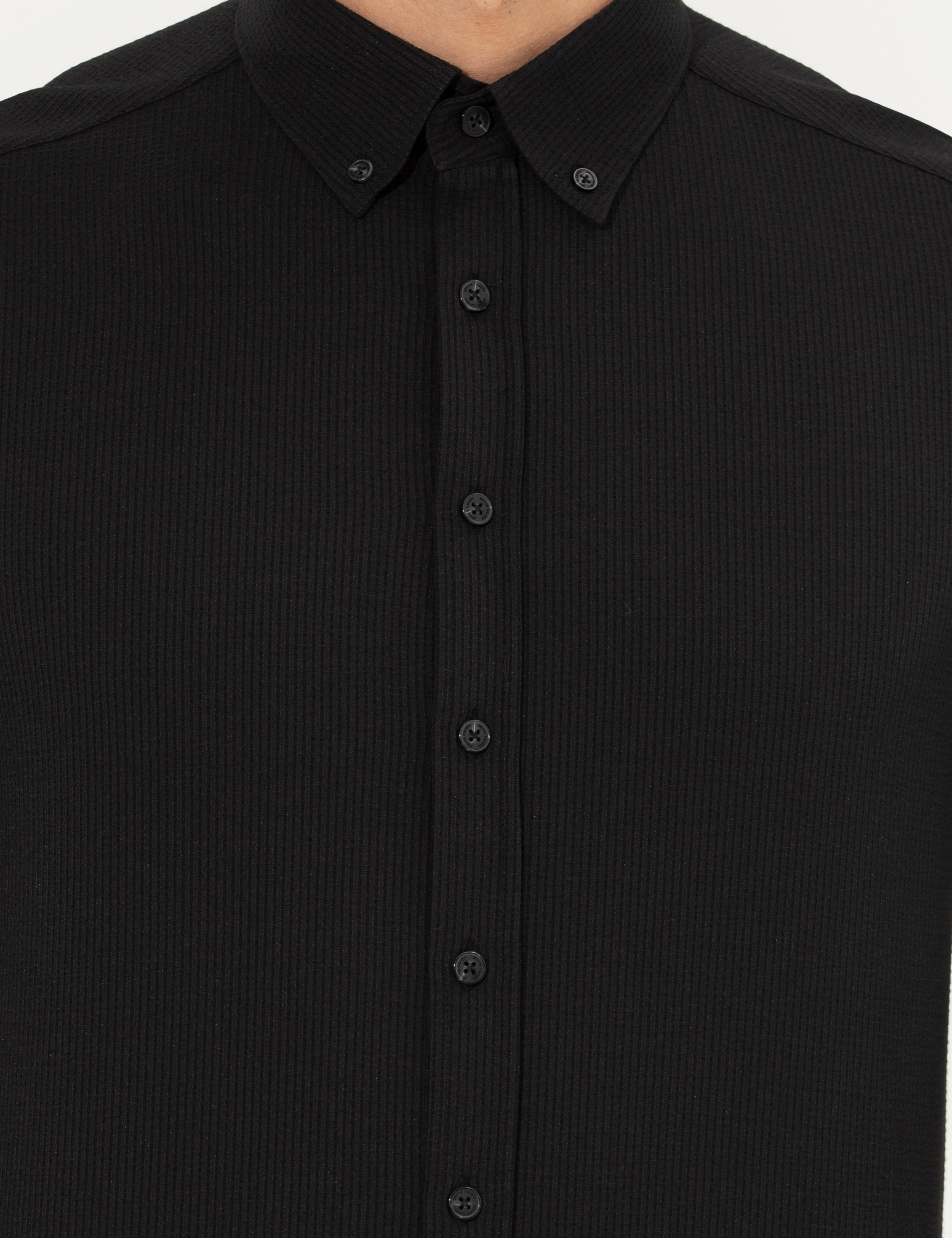 Siyah Slim Fit Uzun Kollu Gömlek