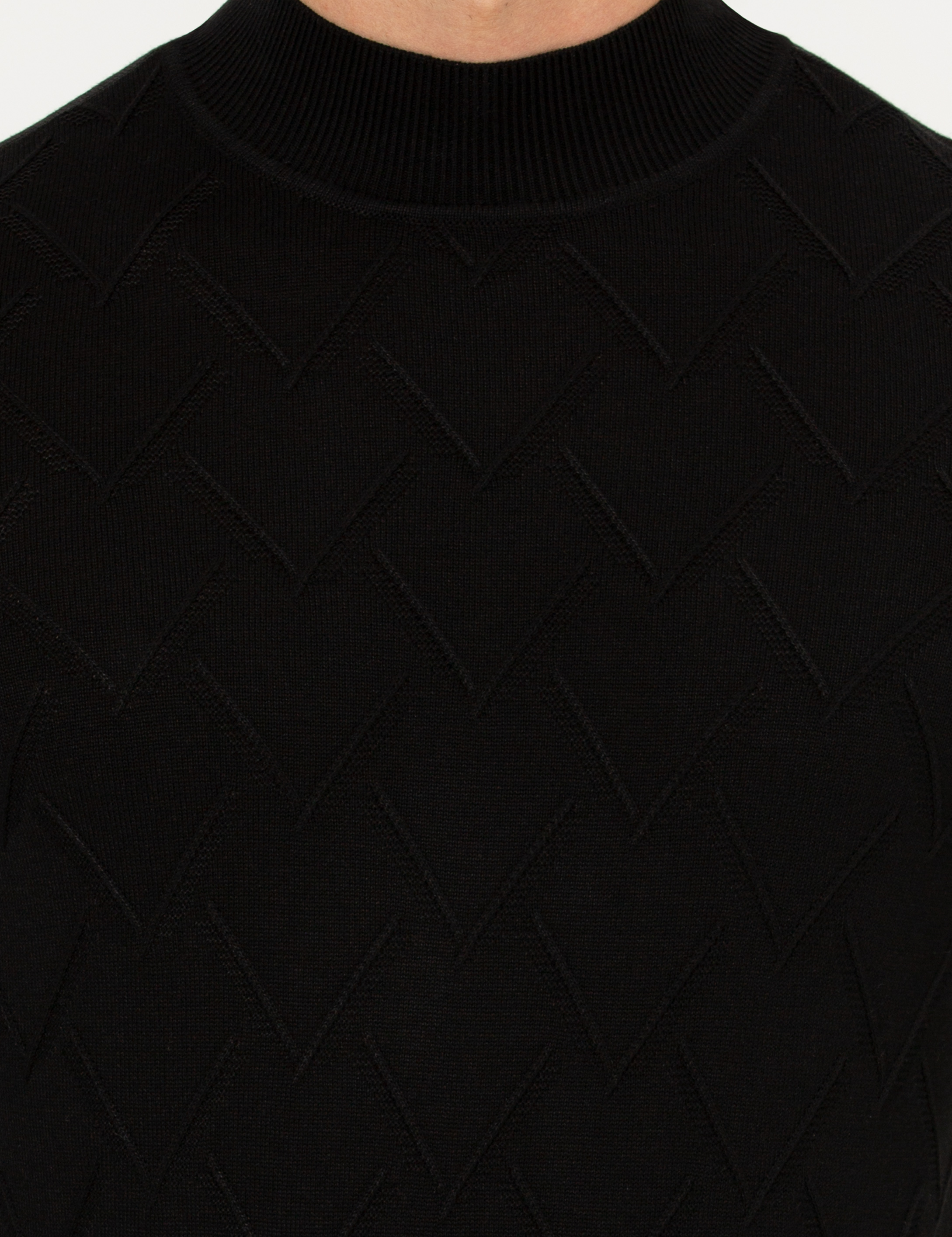 Pierre Cardin Siyah Slim Fit Balıkçı Yaka Triko Kazak görsel 6