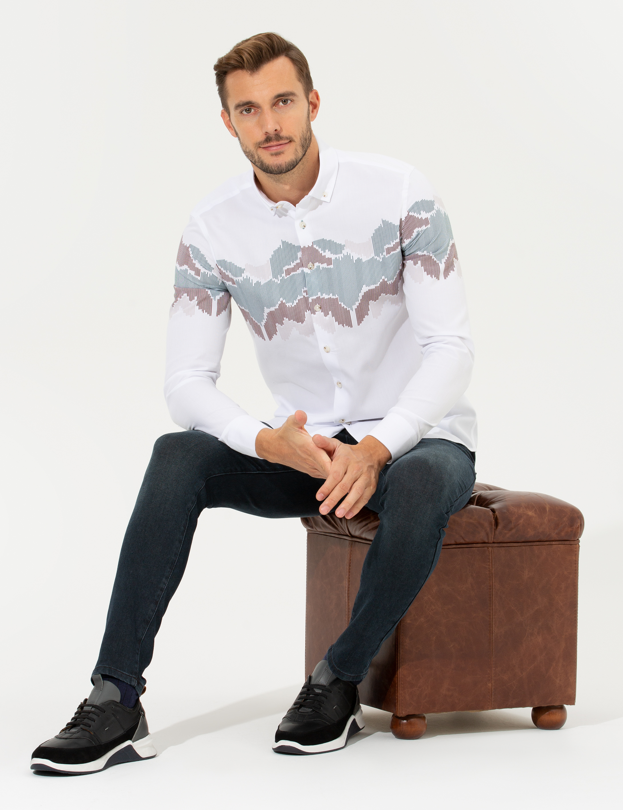 Pierre Cardin Yeşil Slim Fit Uzun Kollu Gömlek görsel 4