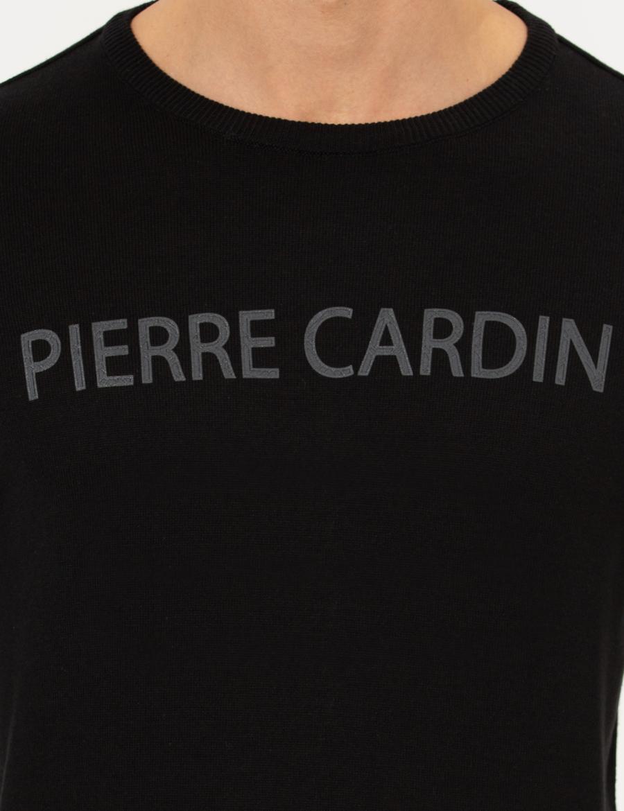 Siyah Slim Fit Bisiklet Yaka Triko Kazak