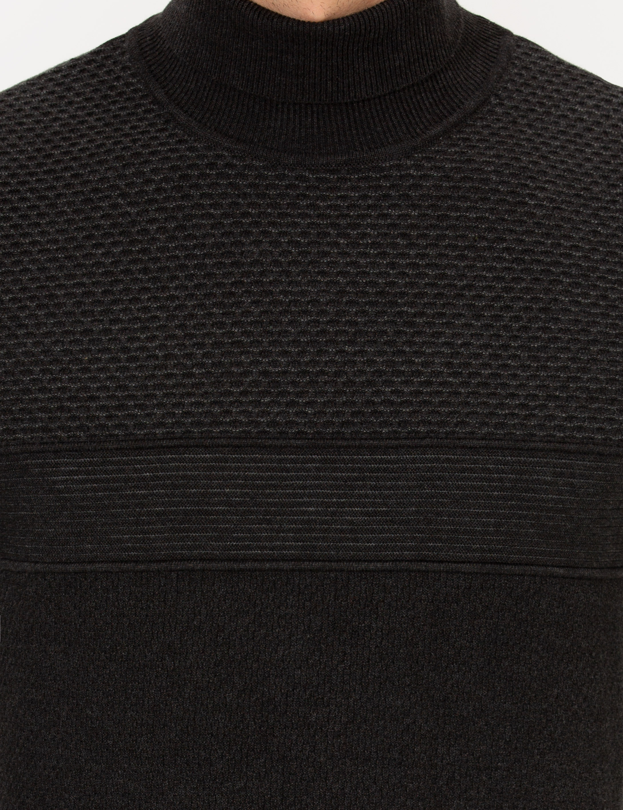Pierre Cardin Antrasit Slim Fit Balıkçı Yaka Triko Kazak görsel 6