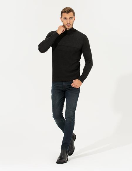 Antrasit Slim Fit Balıkçı Yaka Triko Kazak - 50265422047