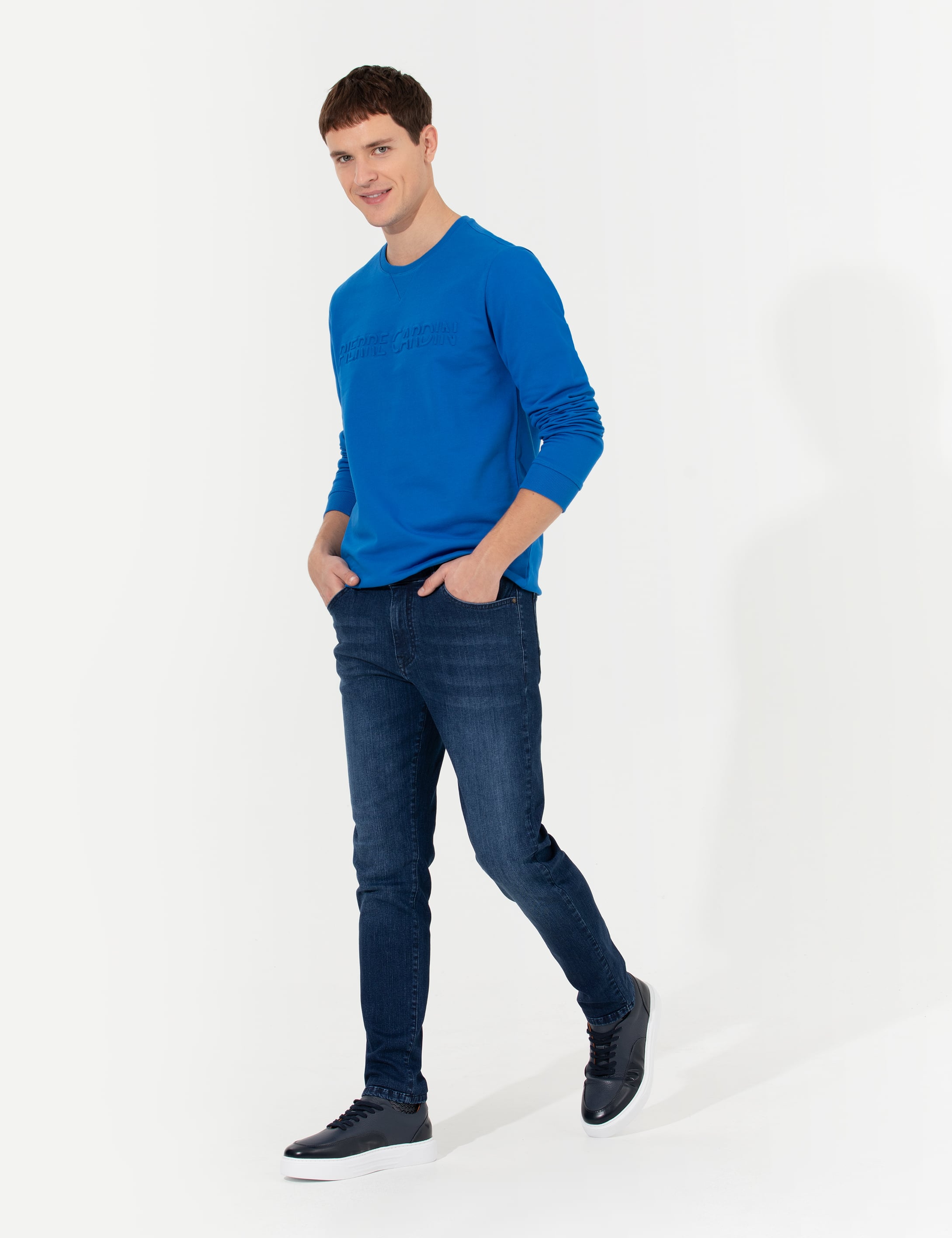 Lacivert Slim Fit Jean Pantolon - Image 1