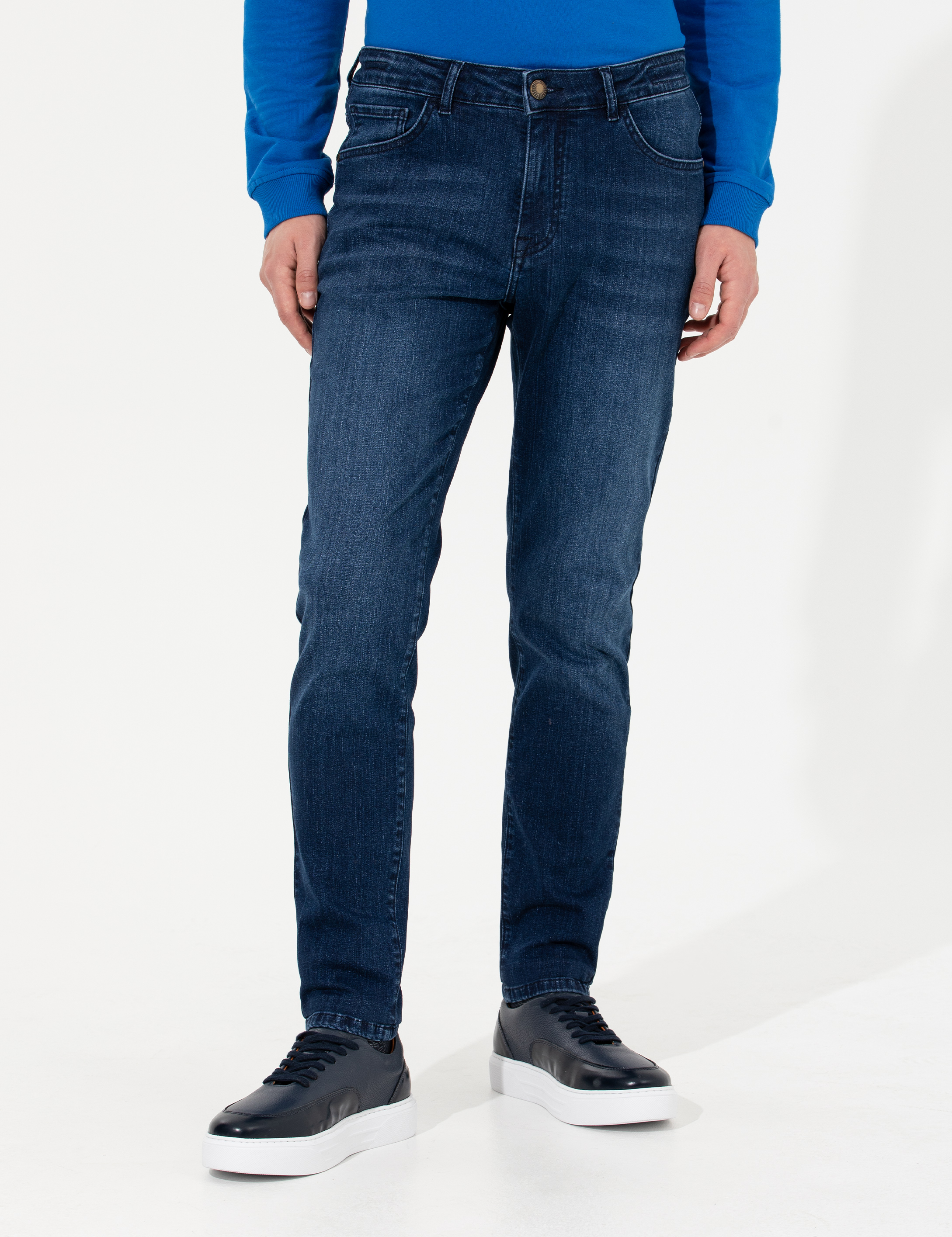 Lacivert Slim Fit Jean Pantolon