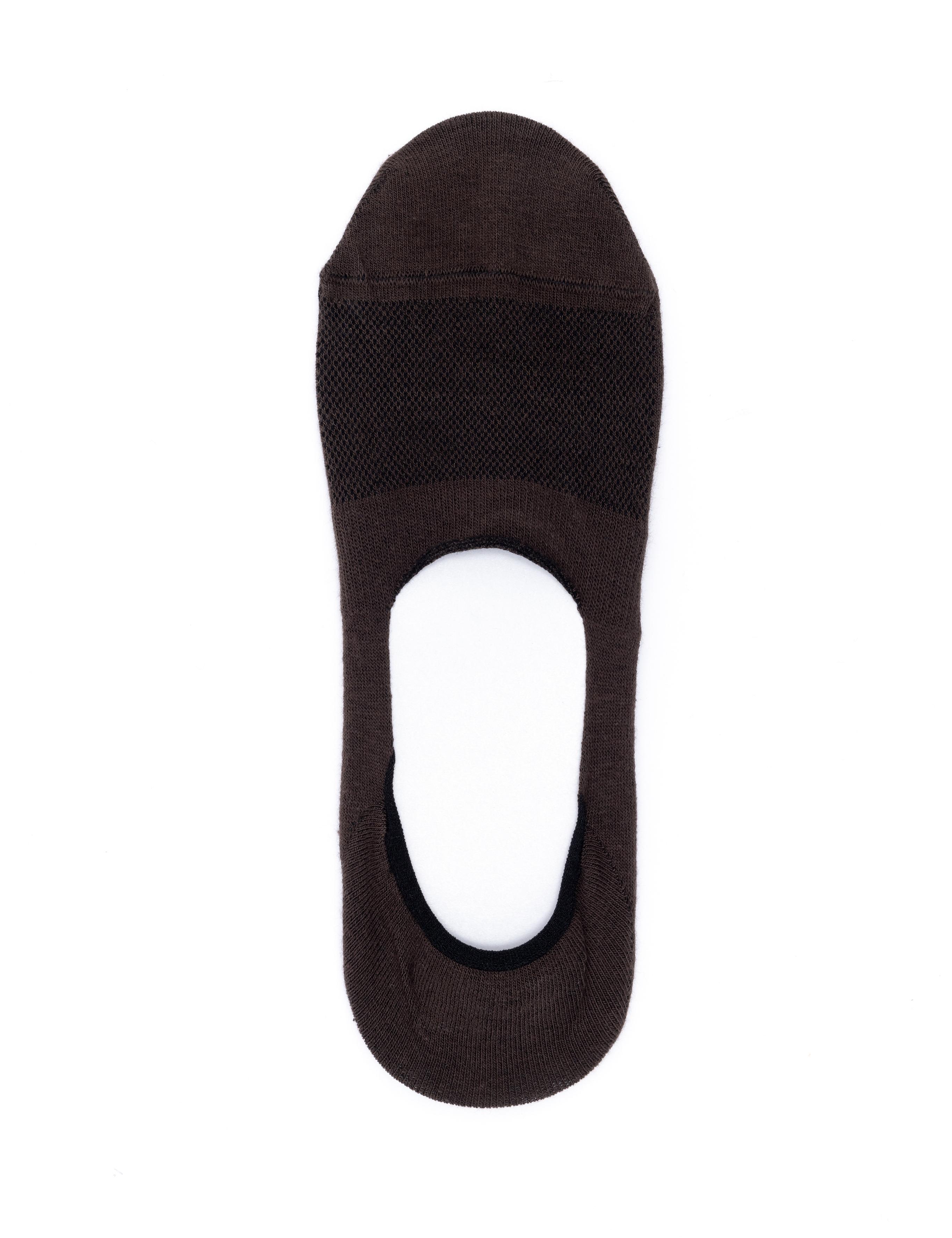 Erkek Pamuk Karışımlı Kahverengi Babet Desenli Çorap