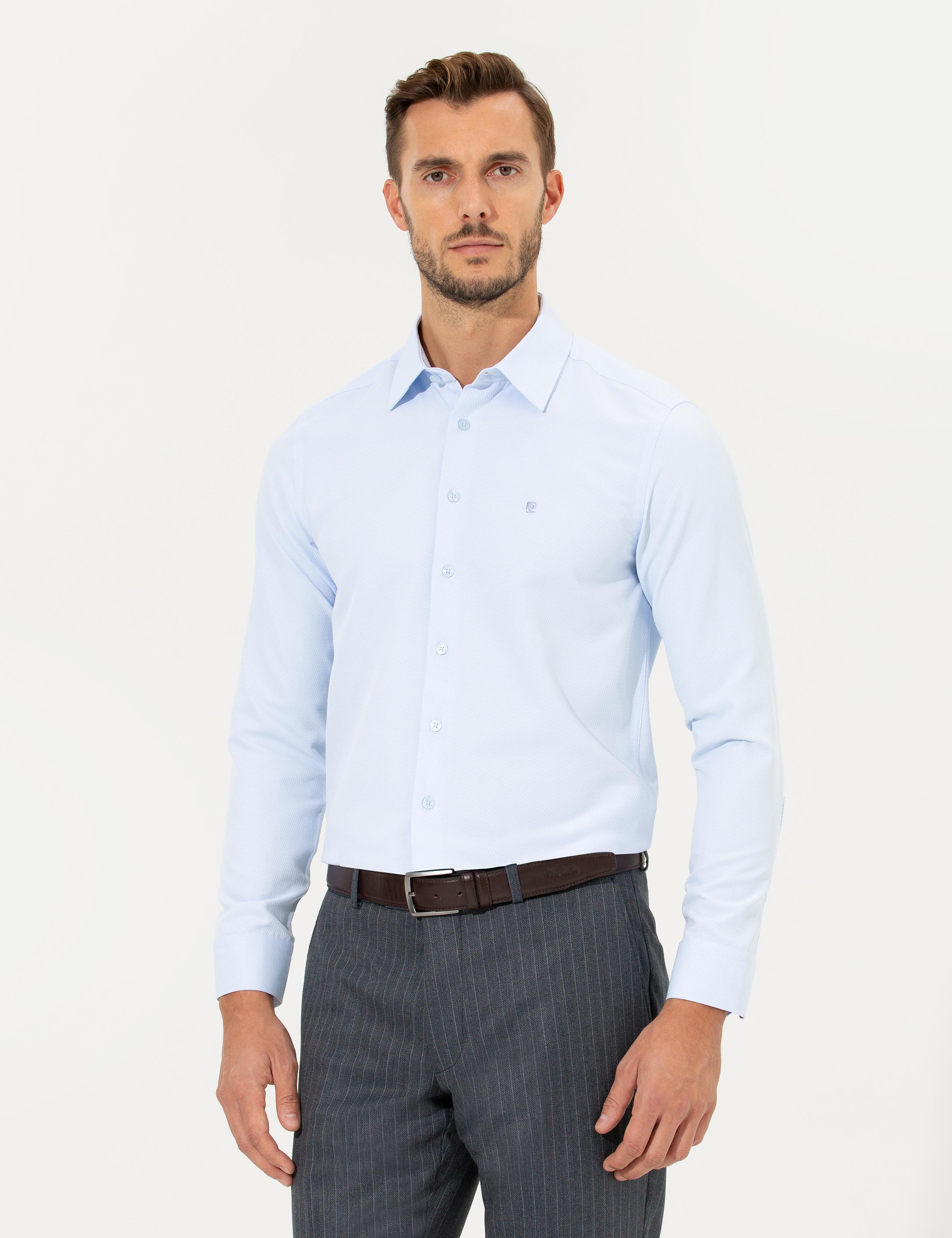 Açık Mavi Slim Fit Uzun Kollu Gömlek