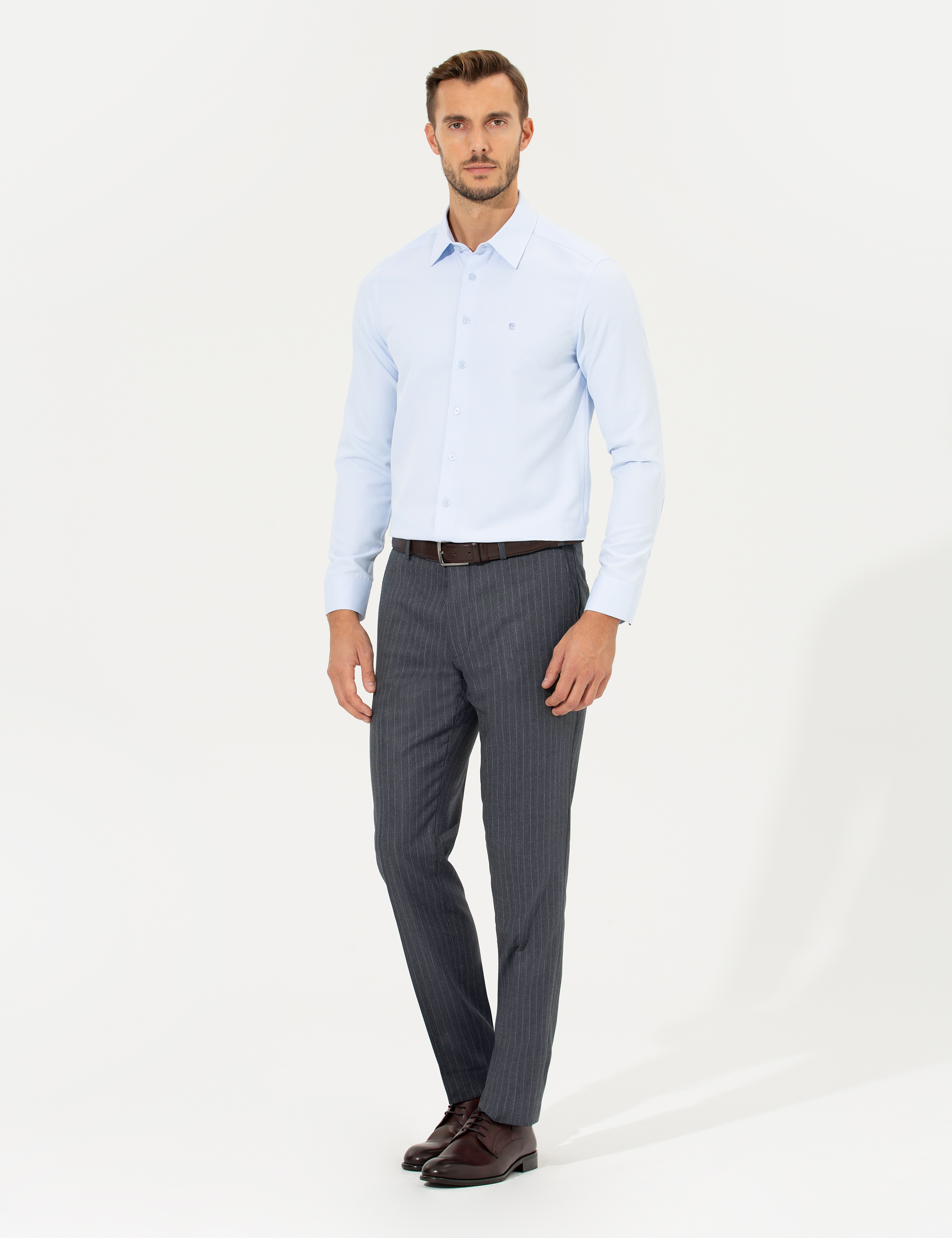 Açık Mavi Slim Fit Uzun Kollu Gömlek