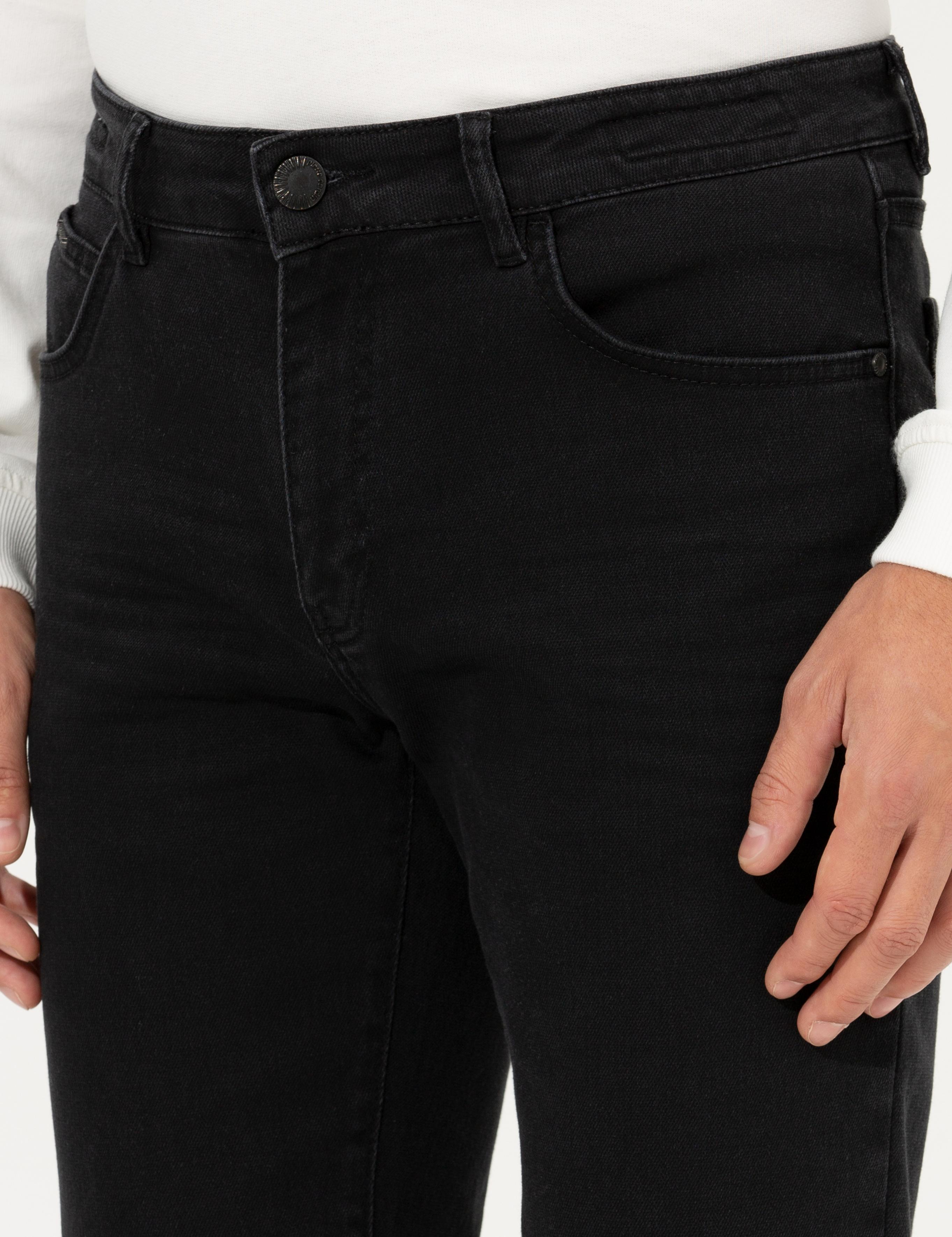 Siyah Straight Fit Jean Pantolon