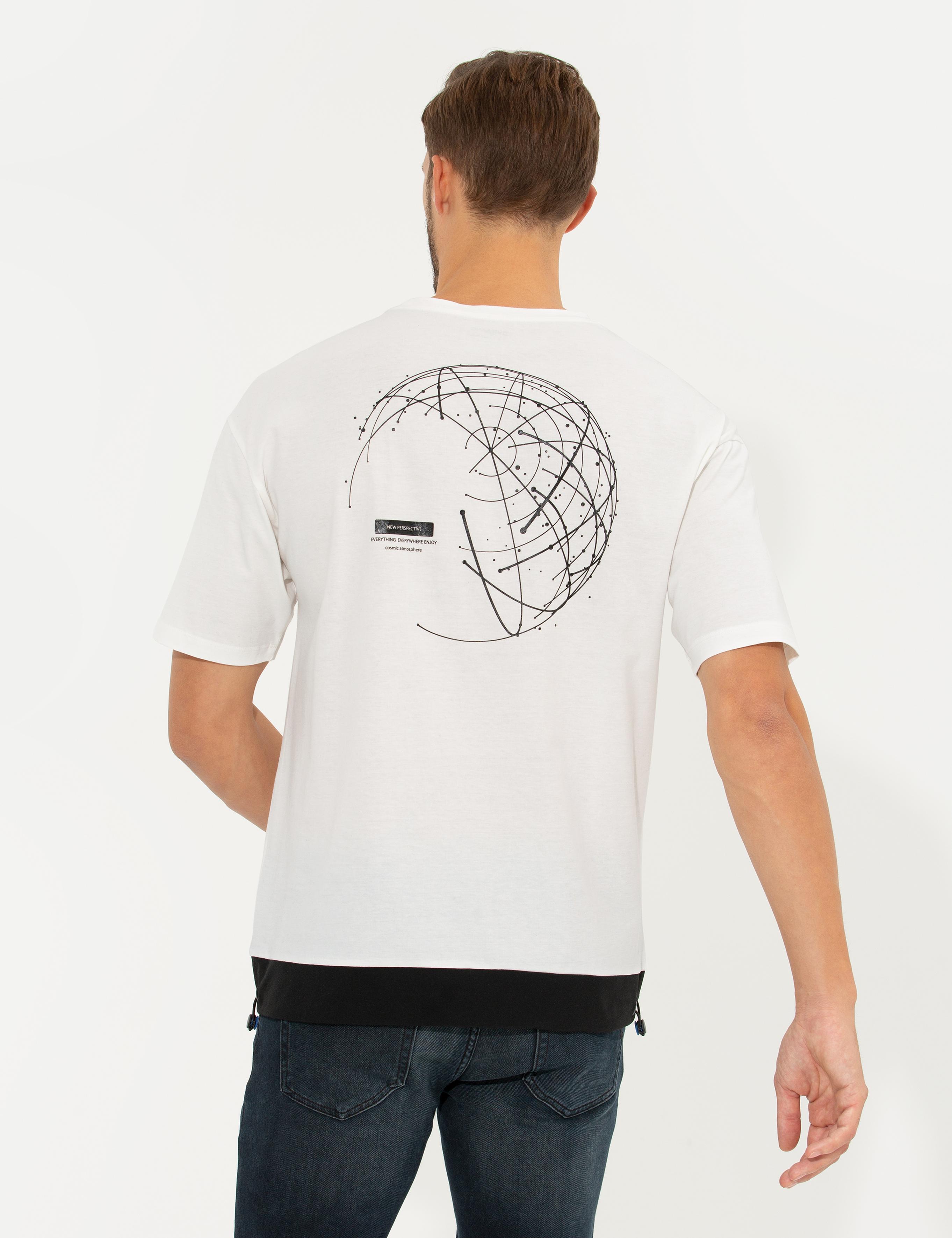 Ekru Regular Fit Bisiklet Yaka Tişört