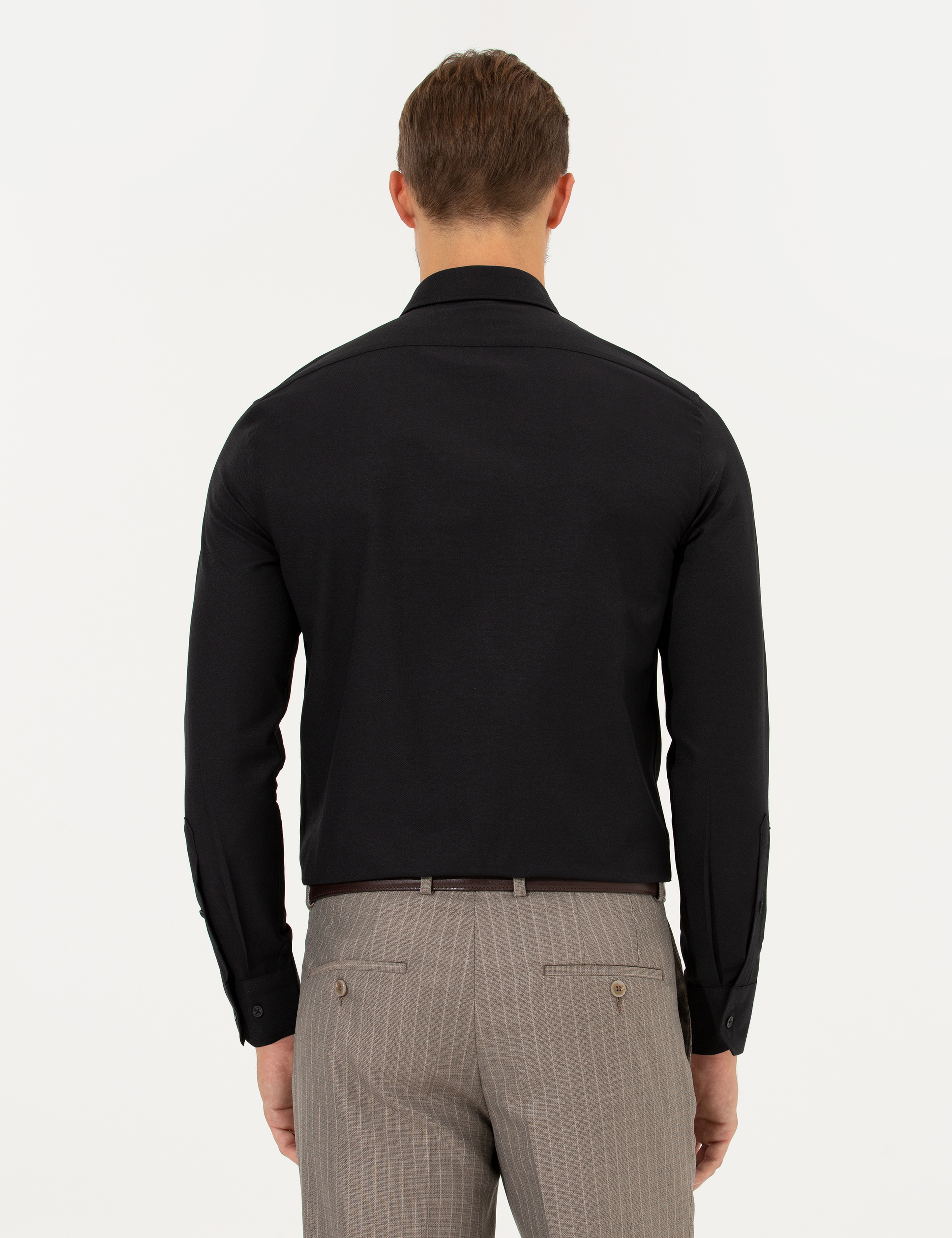 Siyah Slim Fit Oxford Gömlek