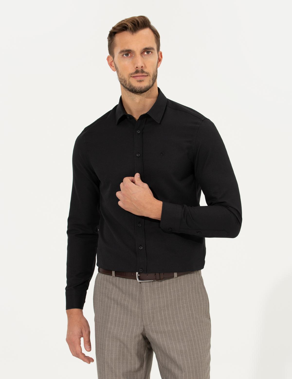 Siyah Slim Fit Oxford Gömlek - 50260068010