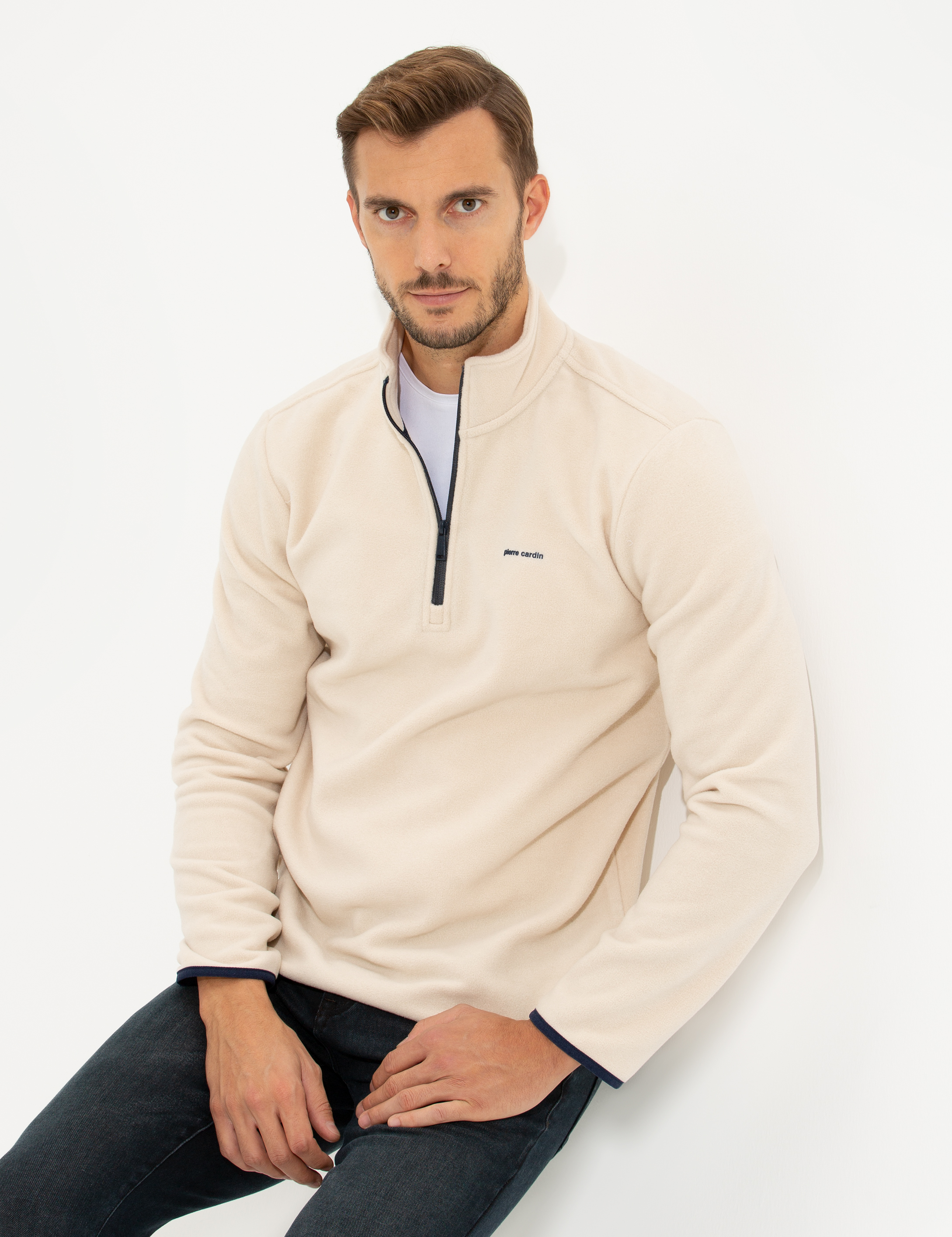 Bej Regular Fit Sweatshirt
