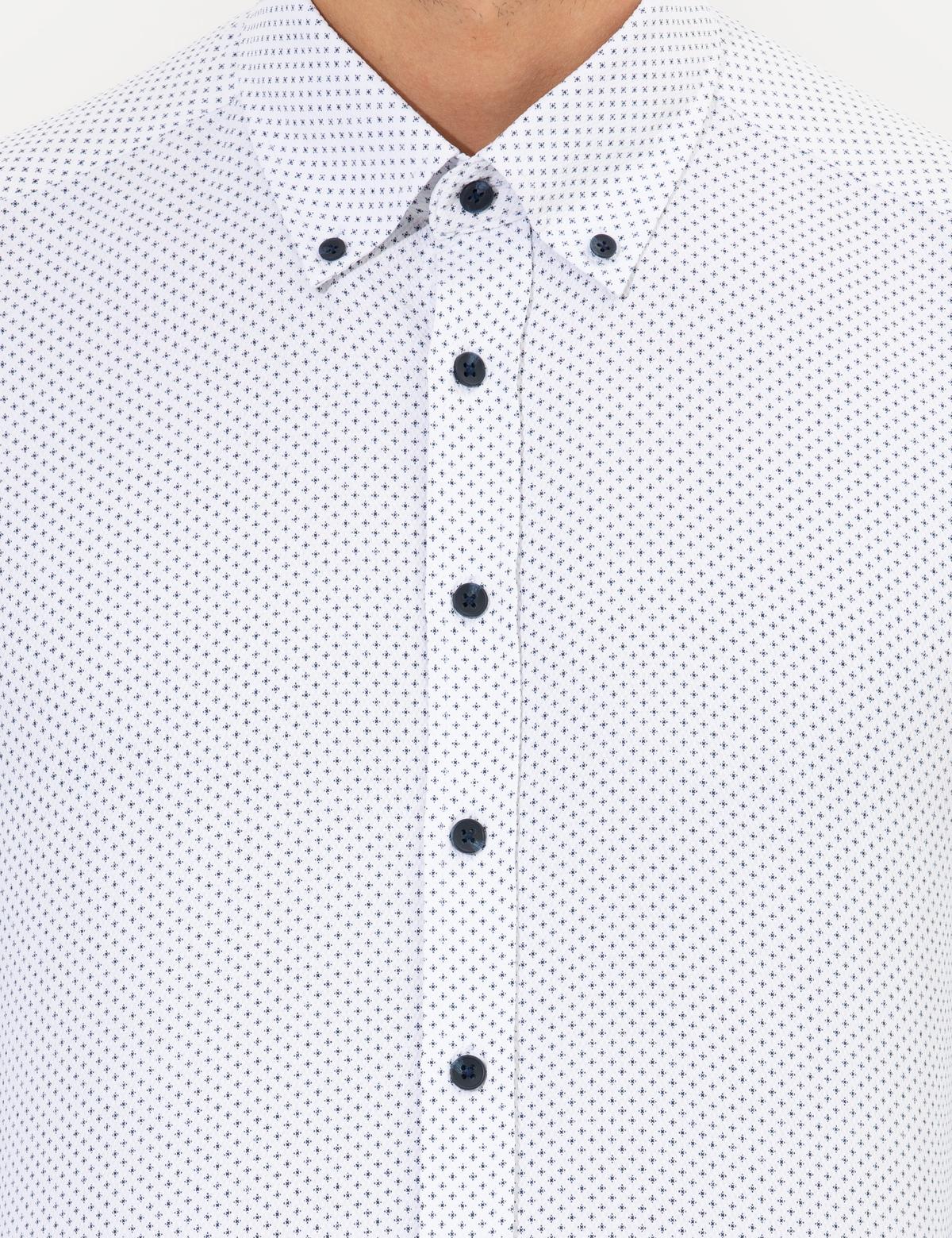 Lacivert Slim Fit Uzun Kollu Gömlek - 50266529014