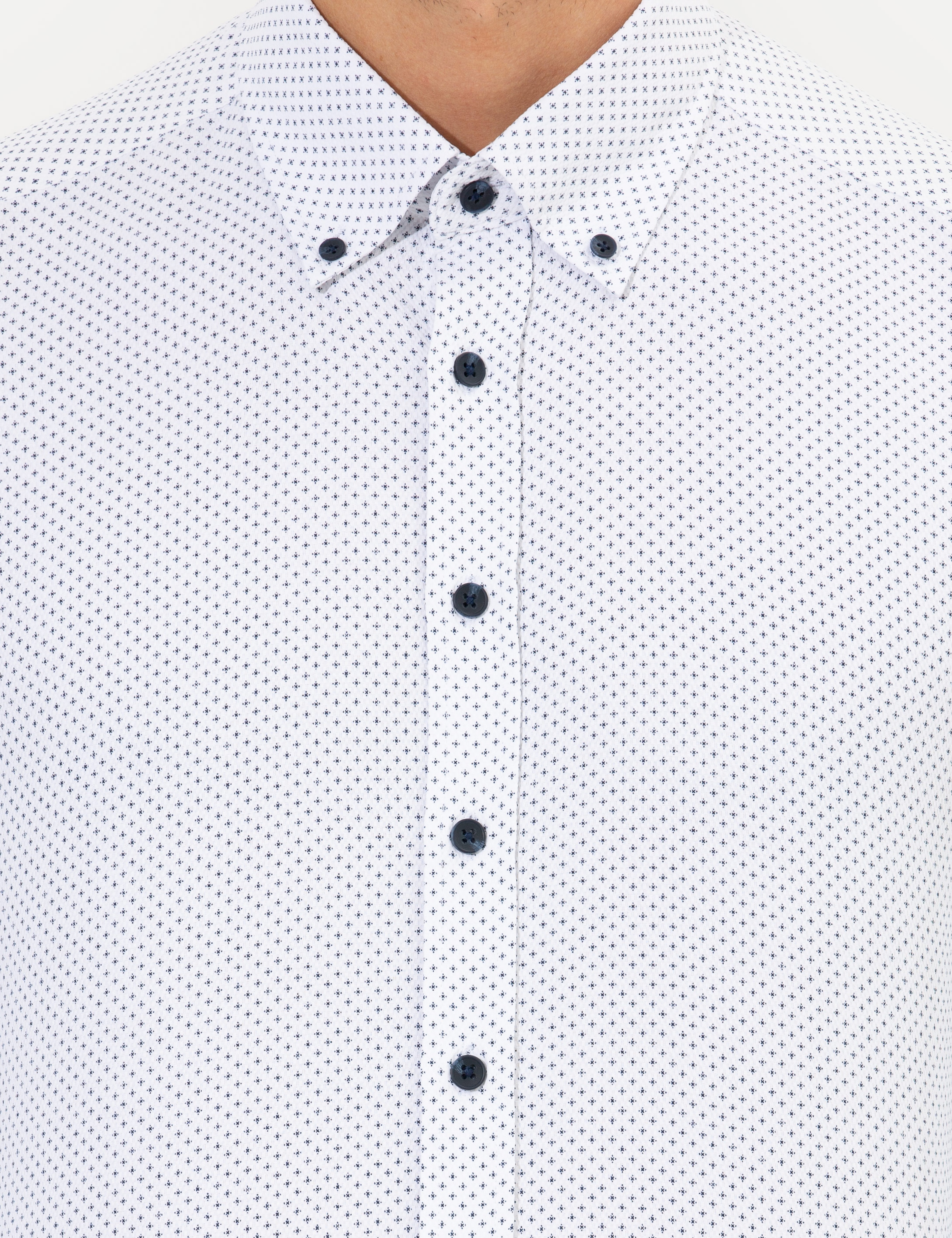 Lacivert Slim Fit Uzun Kollu Gömlek