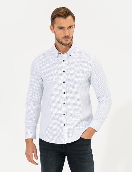 Lacivert Slim Fit Uzun Kollu Gömlek - 50266529014