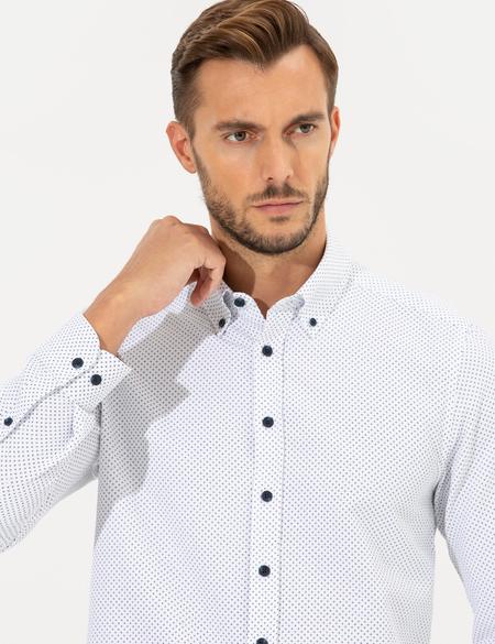 Lacivert Slim Fit Uzun Kollu Gömlek - 50266529014