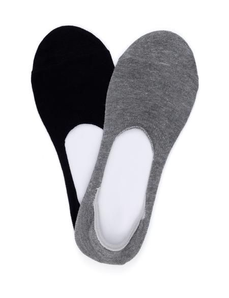 Kadın Siyah 2'li Babet Çorap - 50267493001