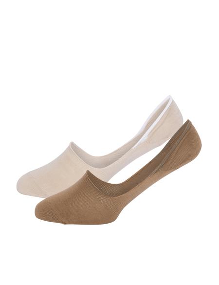 Kadın Krem 2'li Babet Çorap - 50267493003