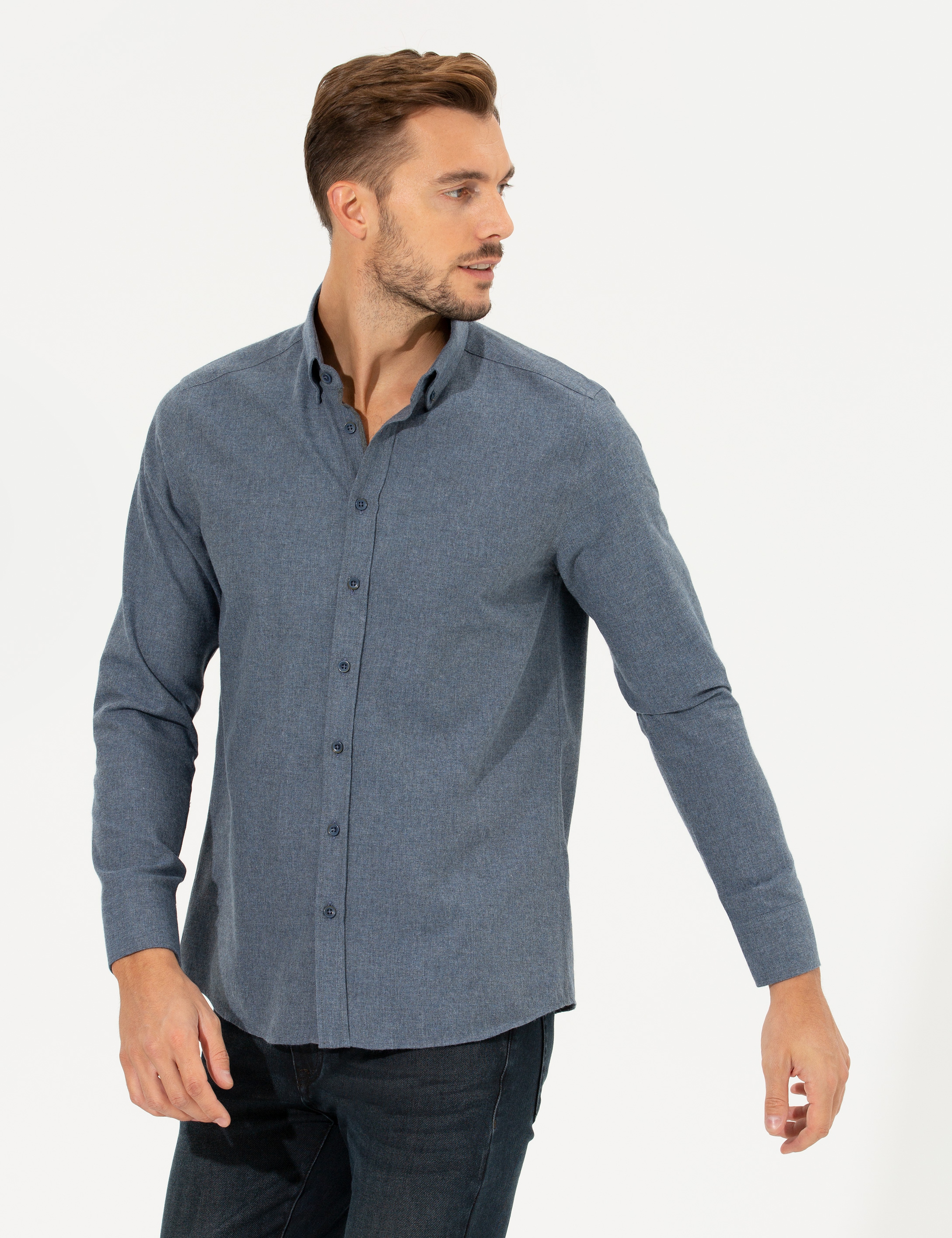 Saks Regular Fit Uzun Kollu Gömlek - Image 4