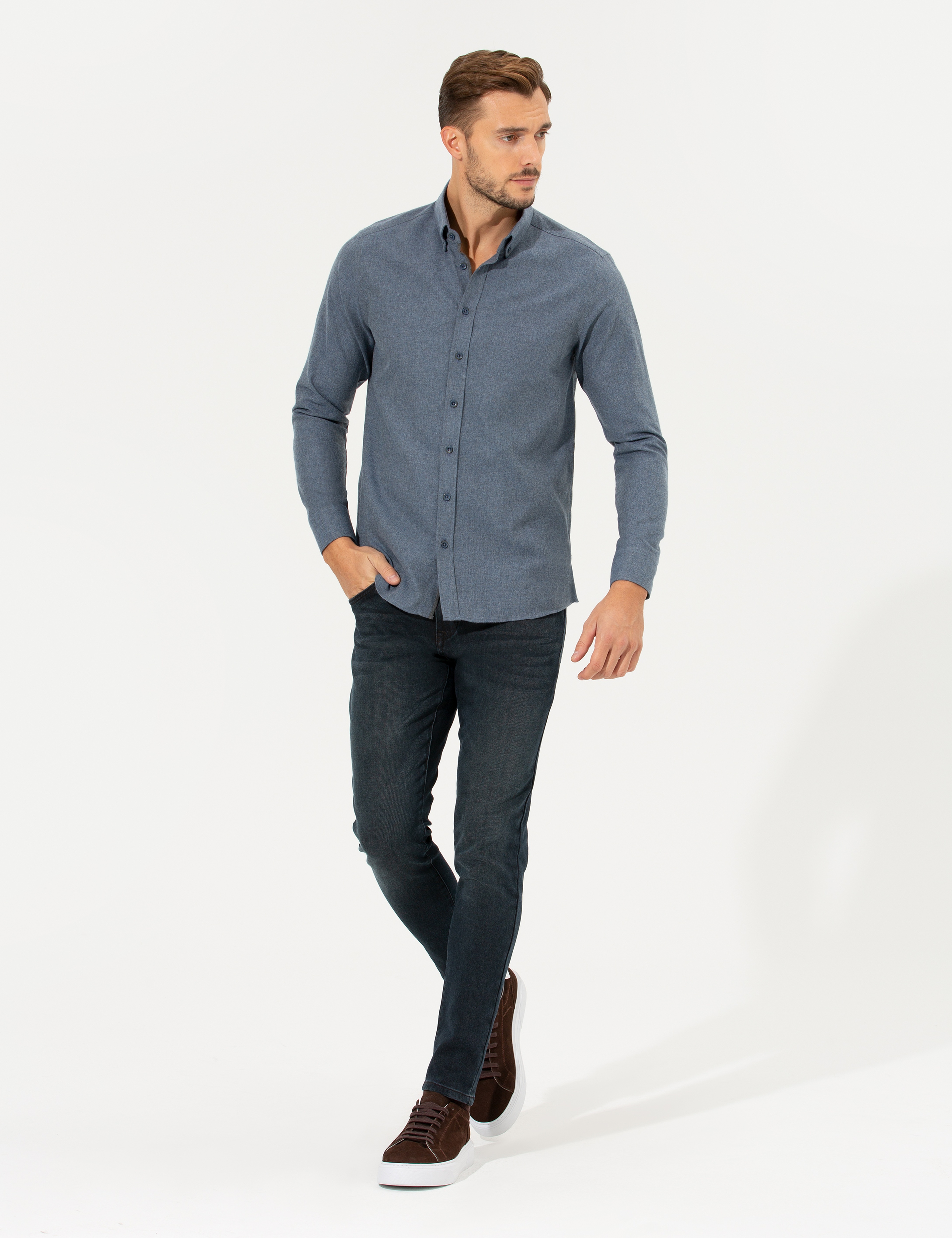 Saks Regular Fit Uzun Kollu Gömlek - Image 1